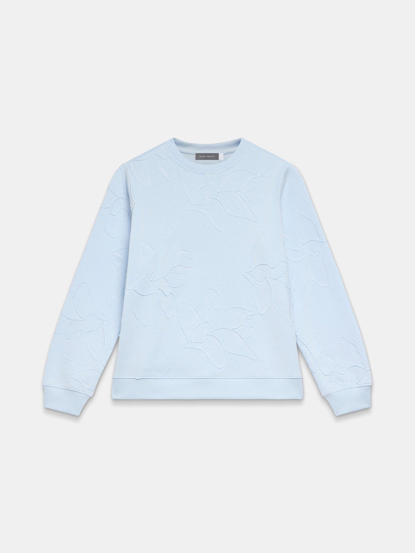 Image 5 of 6 of Mint Velvet Embroidered Long Sleeve Sweatshirt - Blue