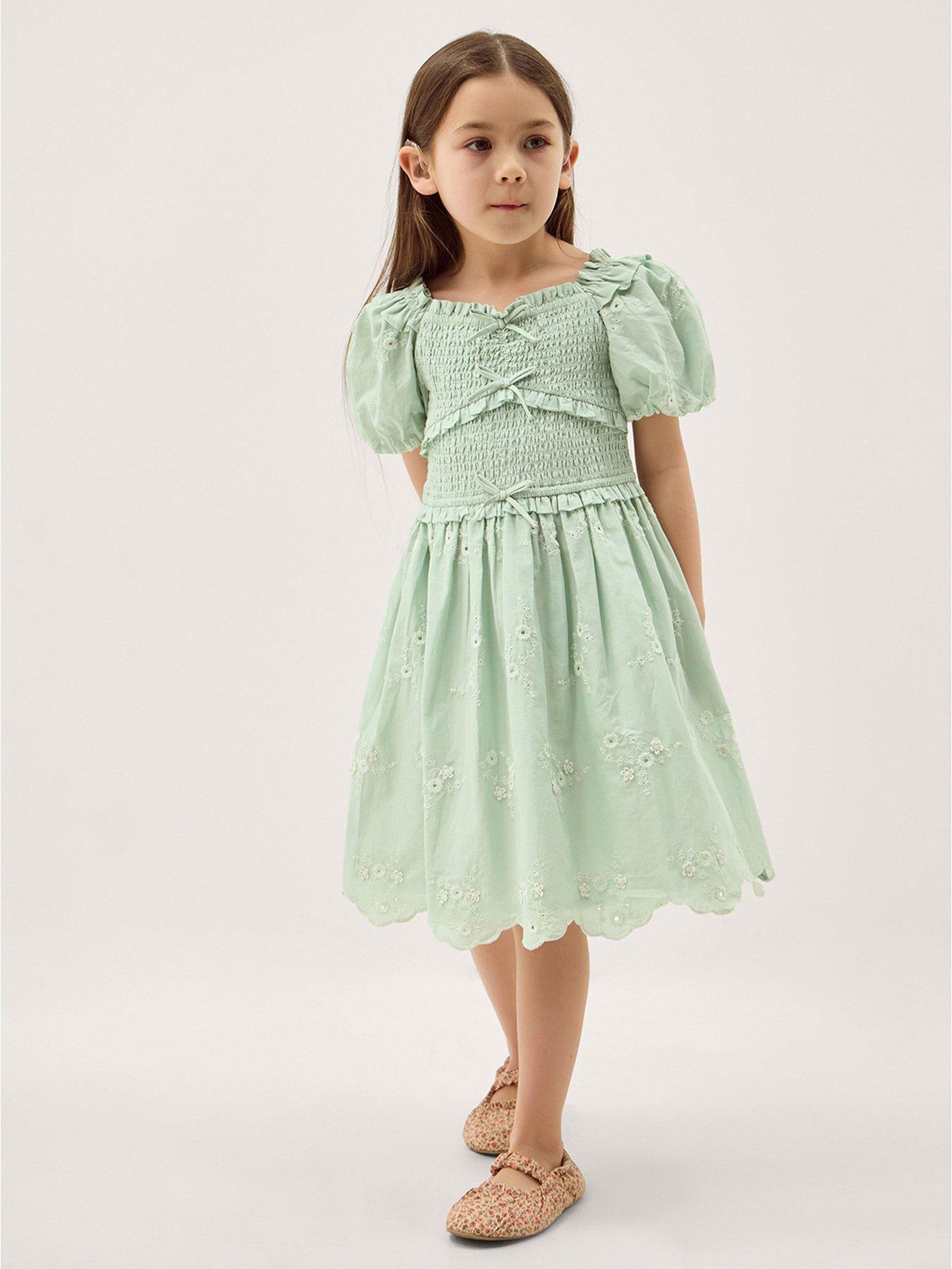 Monsoon Girls Sweetheart Dress - Green