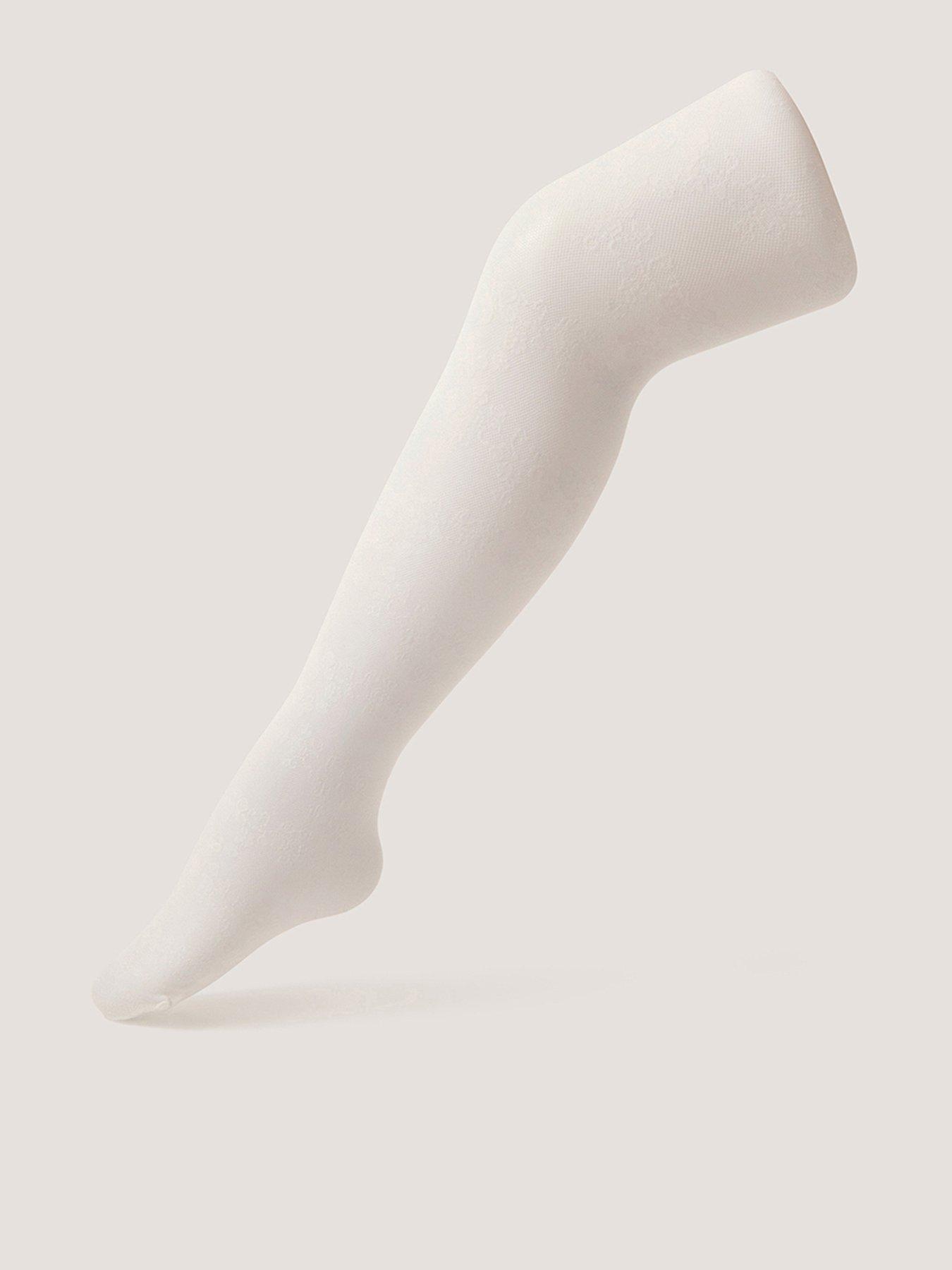 Monsoon Girls Lacey Tights - White