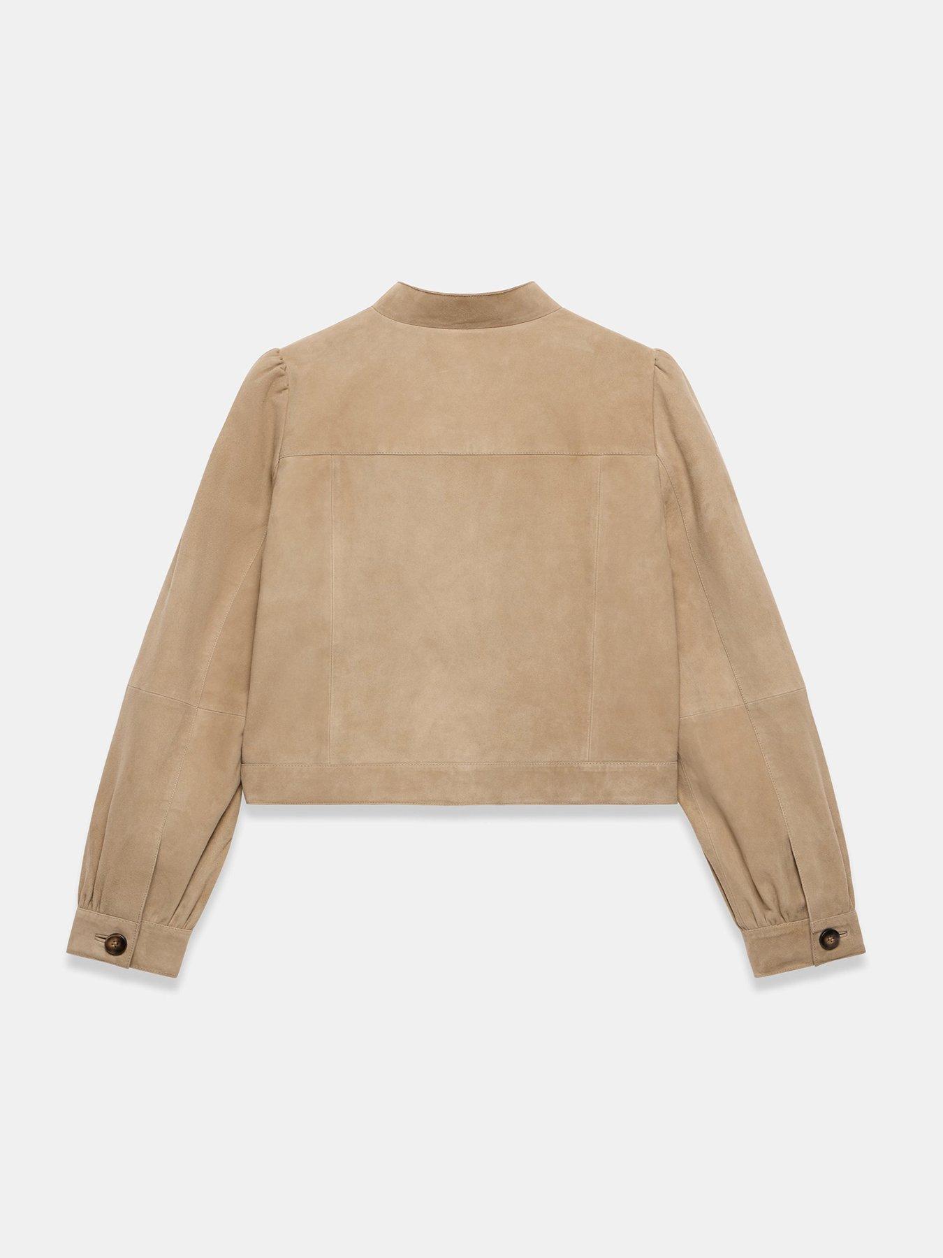 Image 6 of 6 of Mint Velvet Sand Suede Puff Sleeve Jacket