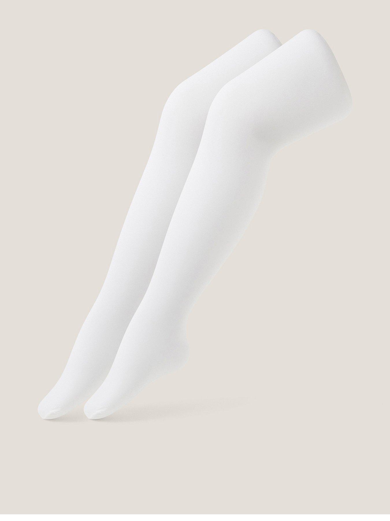 Monsoon Girls 2 Pack Nylon Tights - White