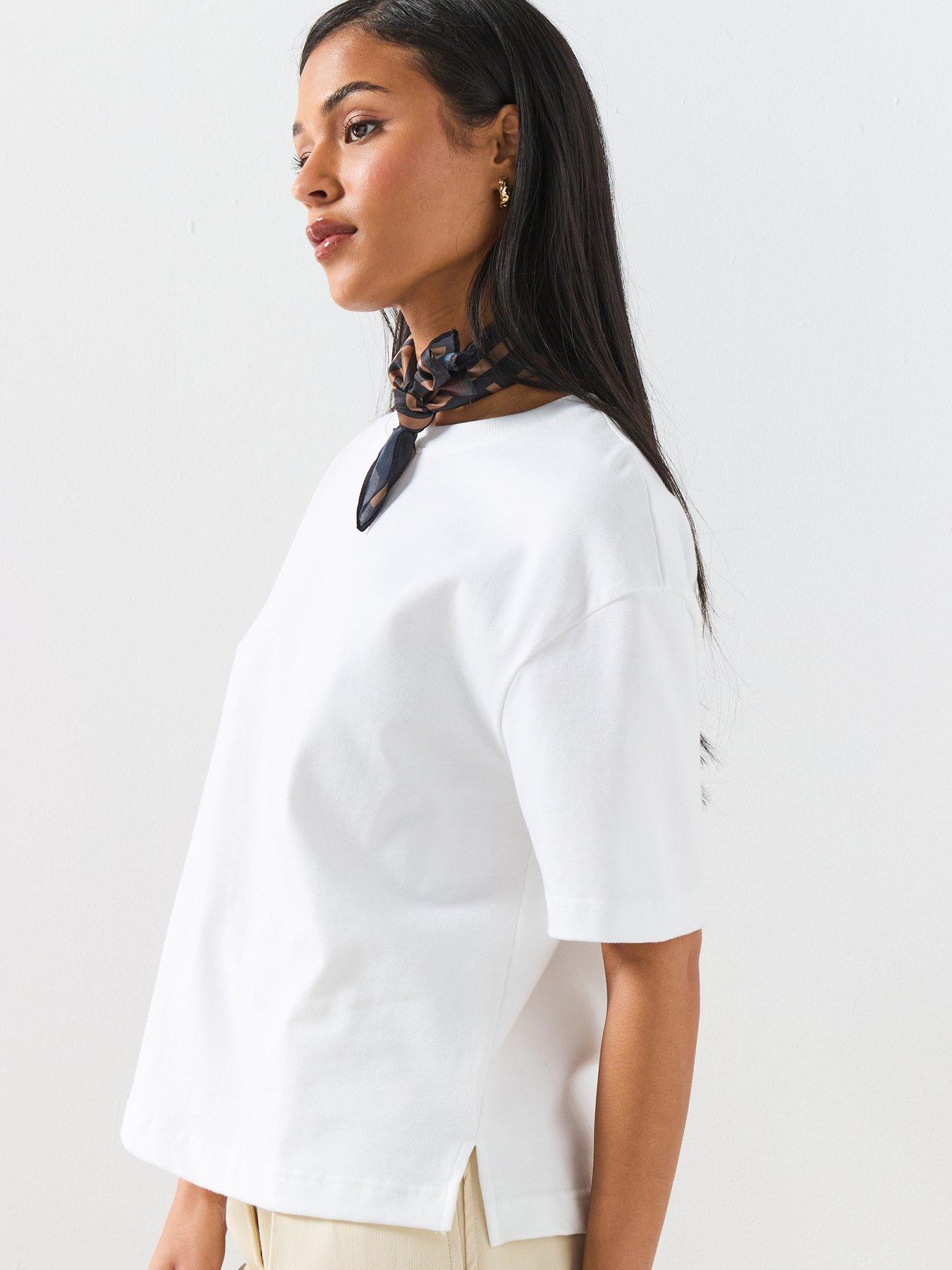 Image 5 of 6 of Mango Oversized Cotton T-shirt - White