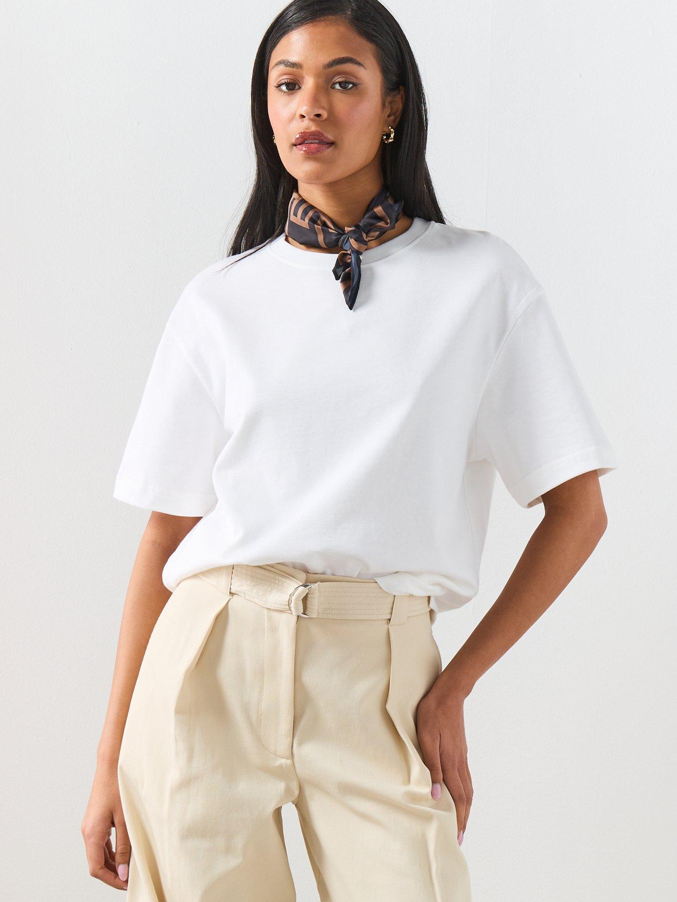 Image 6 of 6 of Mango Oversized Cotton T-shirt - White