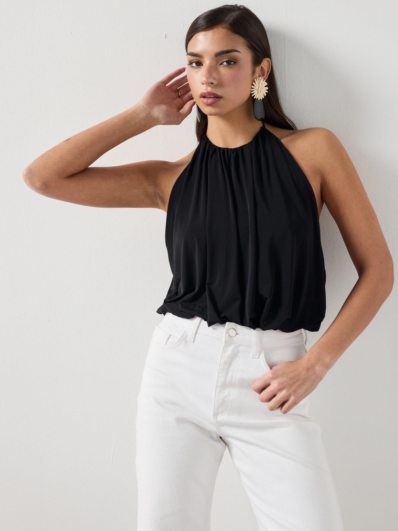 Image 1 of 6 of Mango Halter Balloon Effect Body - Black