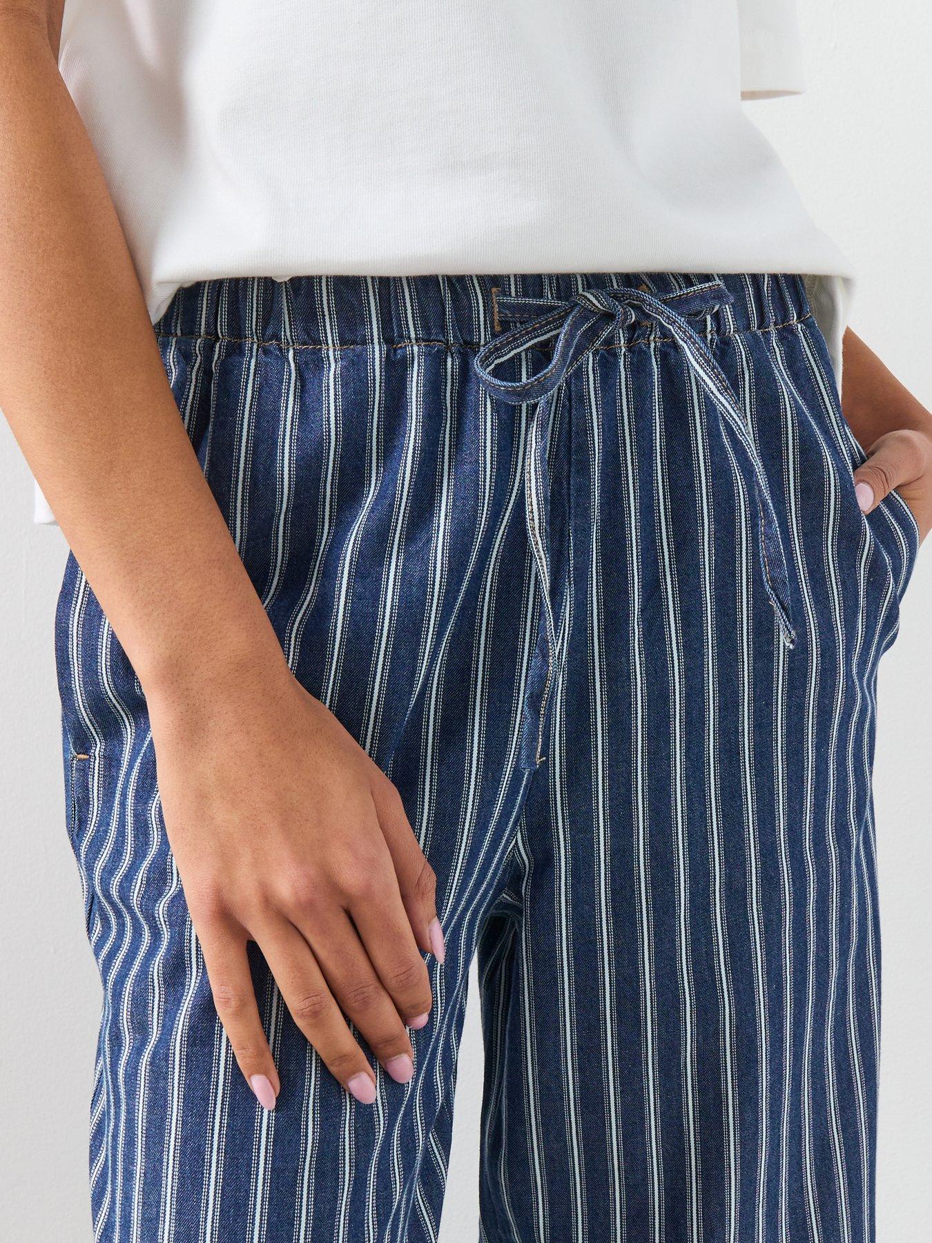 Image 4 of 6 of Mango Striped Jeans - Blue