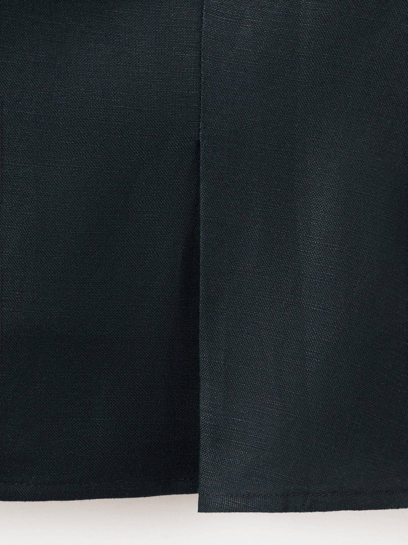 Image 6 of 7 of Mango Cotton Linen Peplum Top - Navy