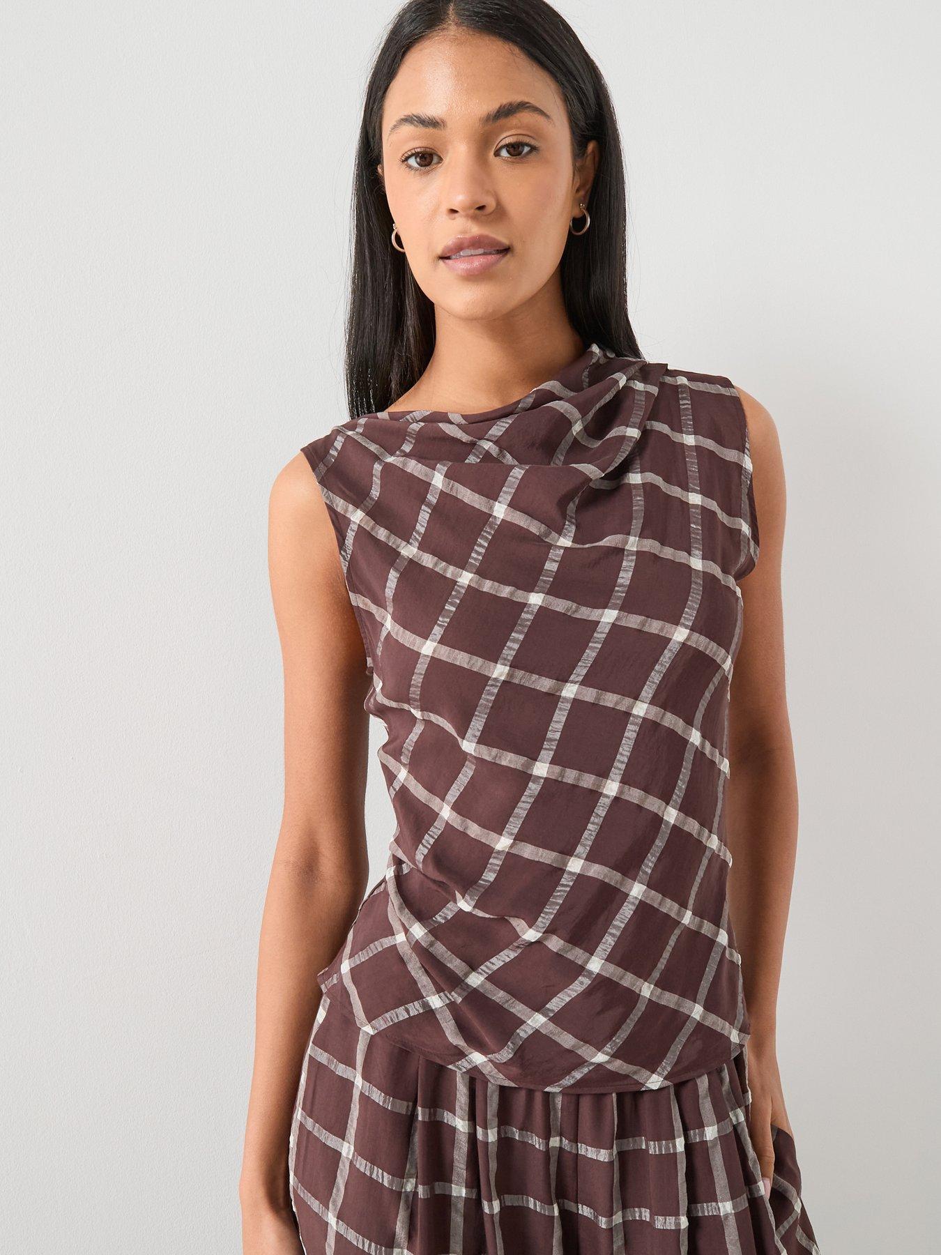Mango Fitted Top With Draped Neckline - Burgundy