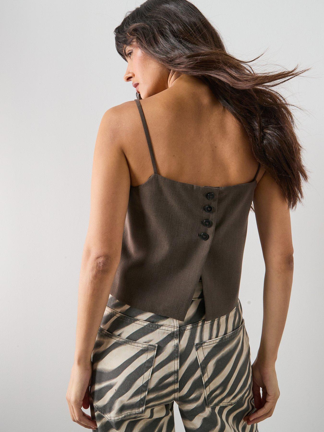 mango-lyocell-suit-waistcoat-brownfront