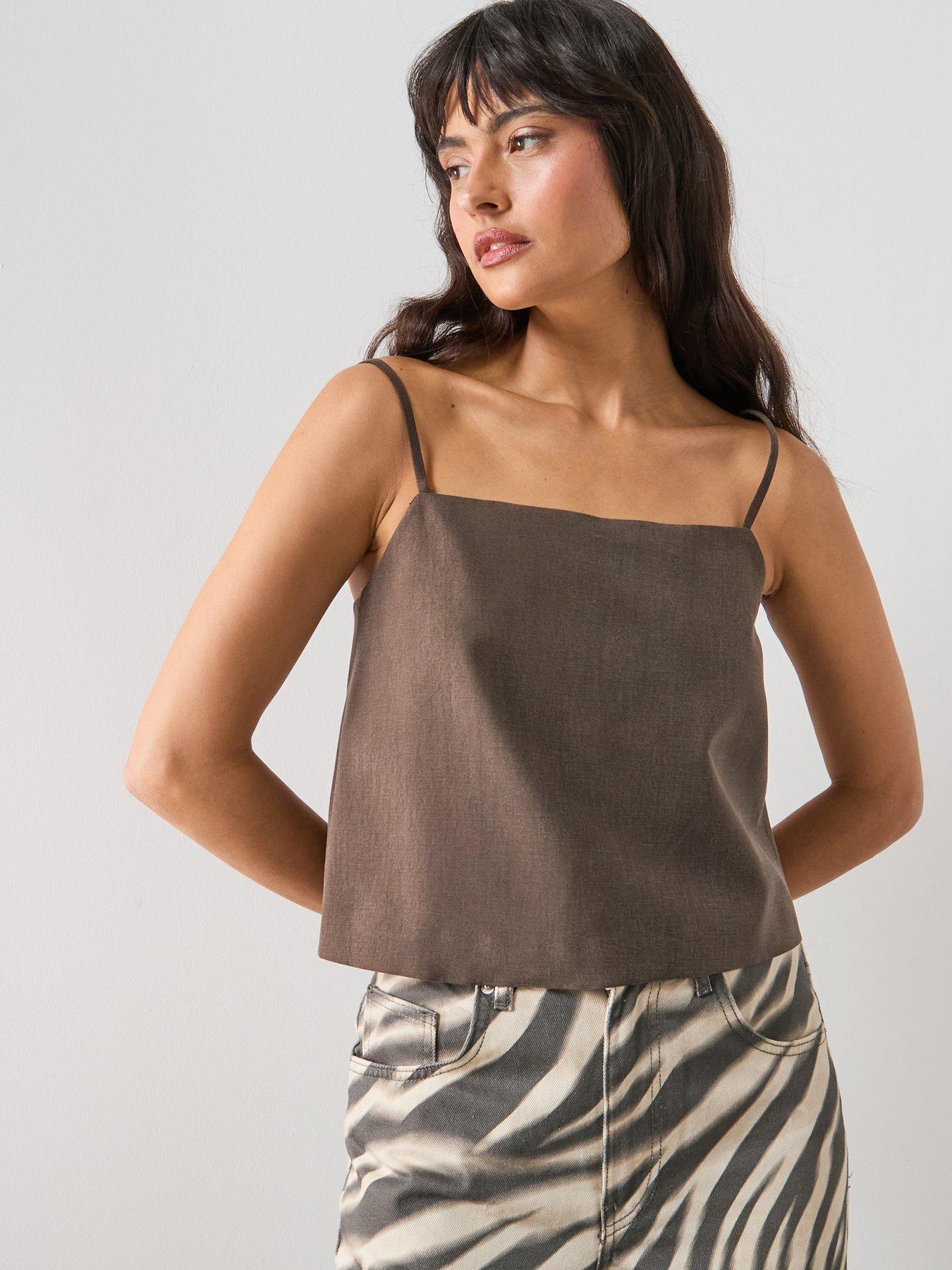 mango-lyocell-suit-waistcoat-brownstillFront