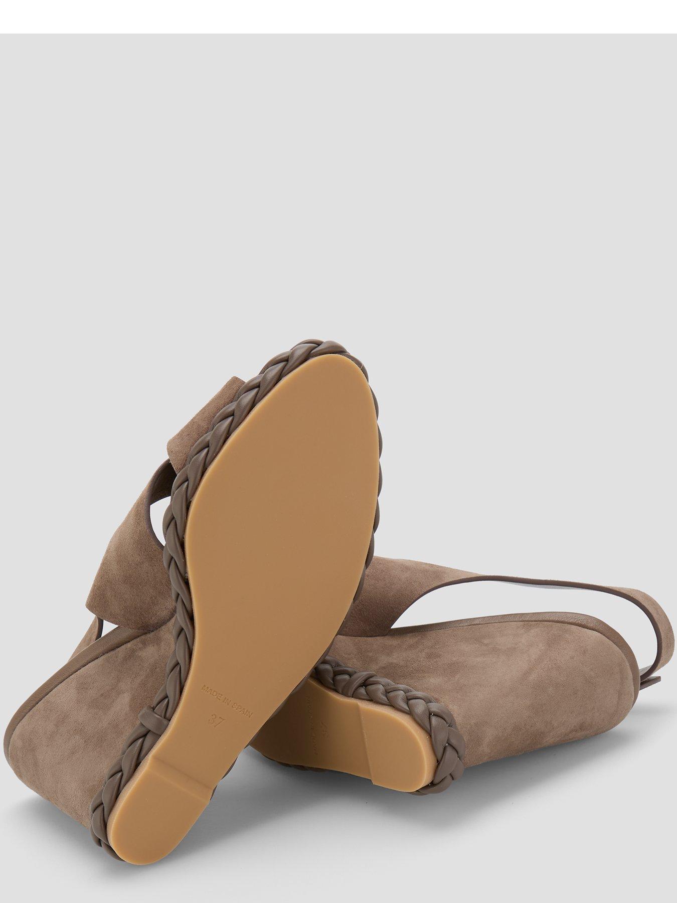 Image 5 of 7 of CASTANER Suede Braided High Wedge Sandal - Brown
