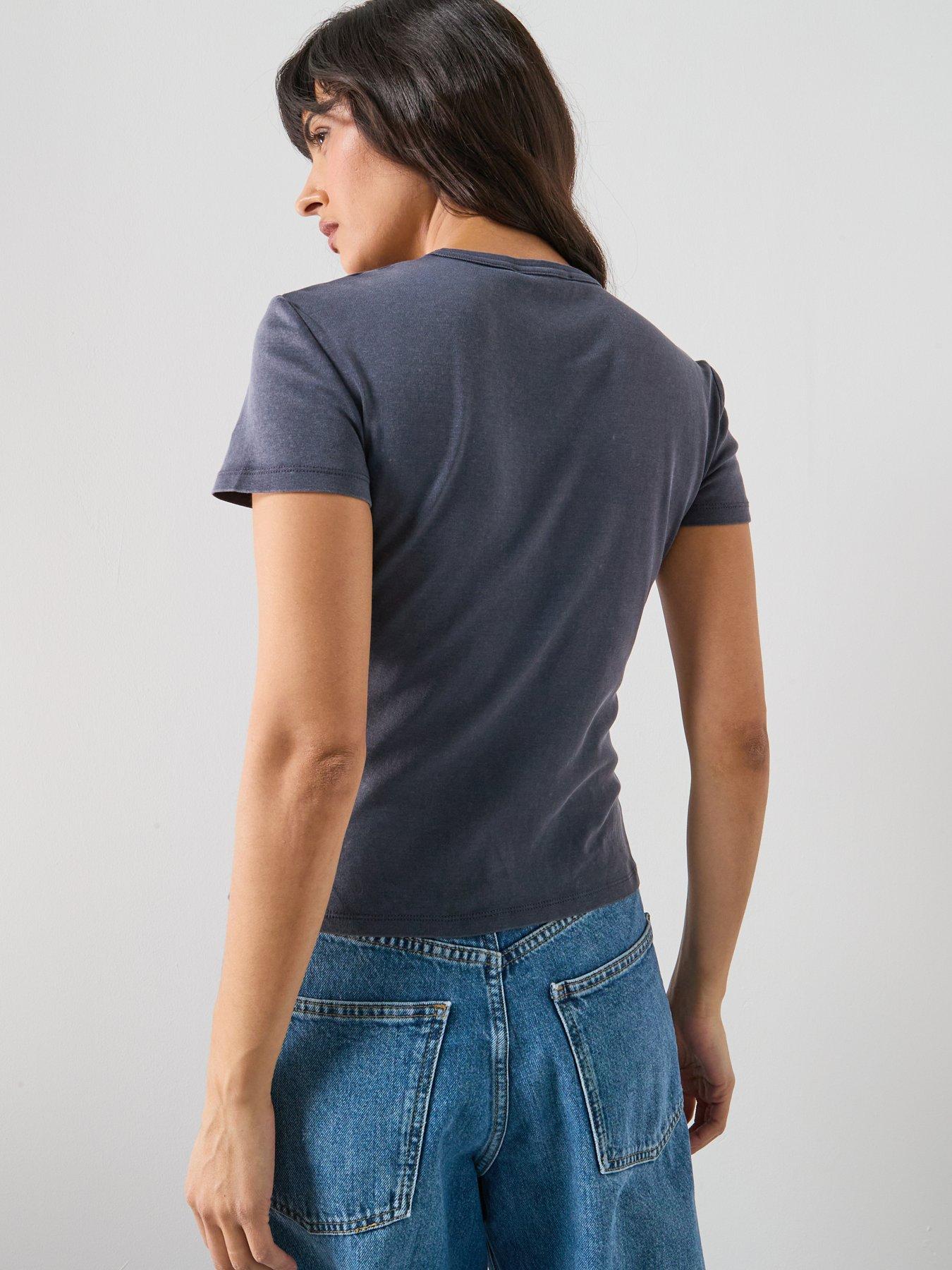 mango-cotton-t-shirt-with-seams-bluestillFront