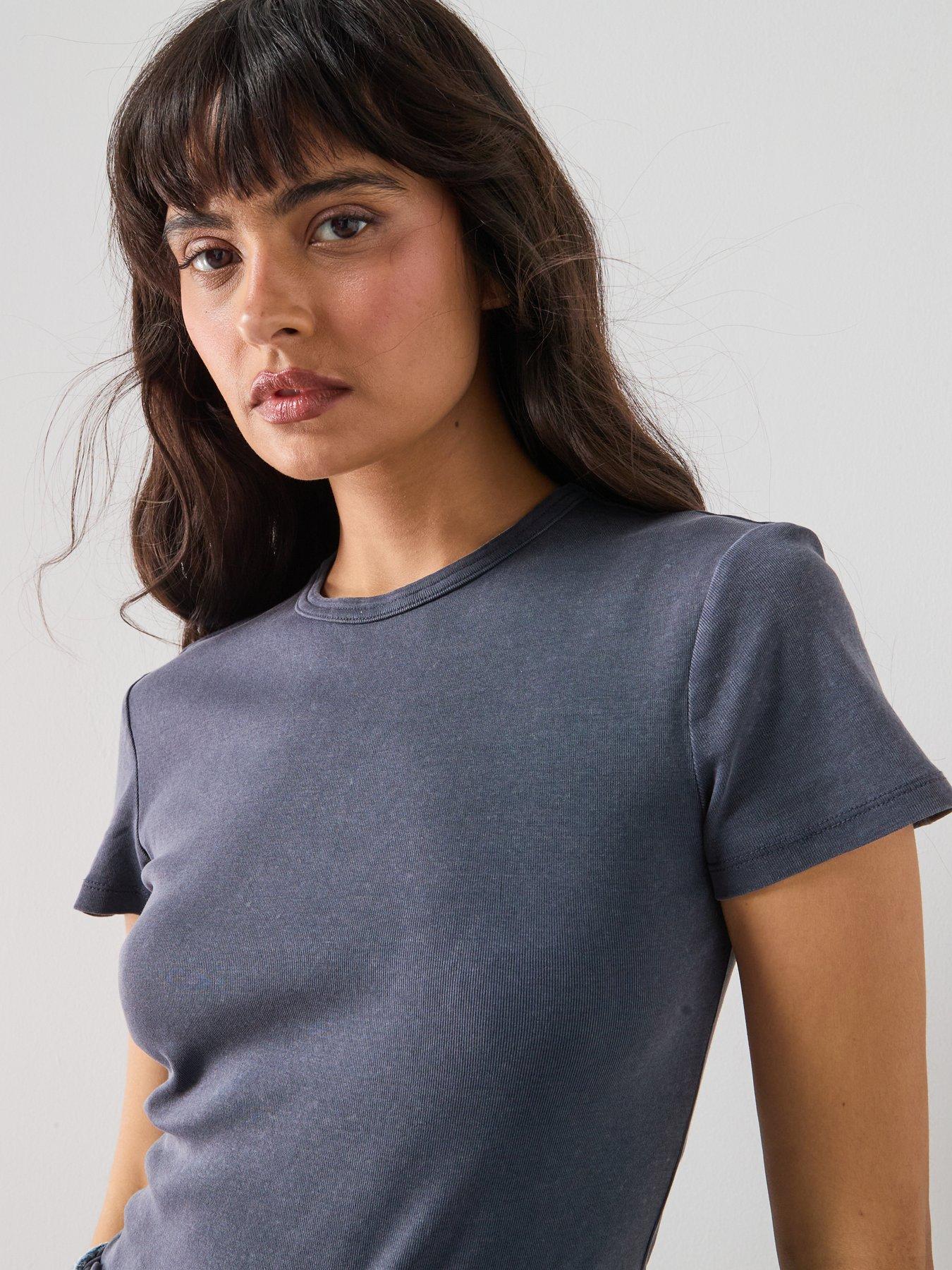 mango-cotton-t-shirt-with-seams-blueoutfit