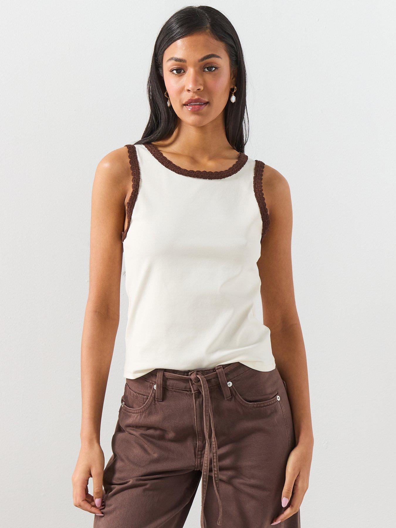 Mango Scalloped Edge Tops - Cream