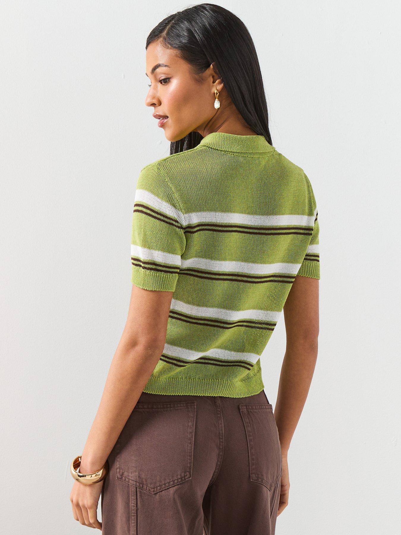 Image 2 of 6 of Mango Knitted Polo-neck Sweater - Green