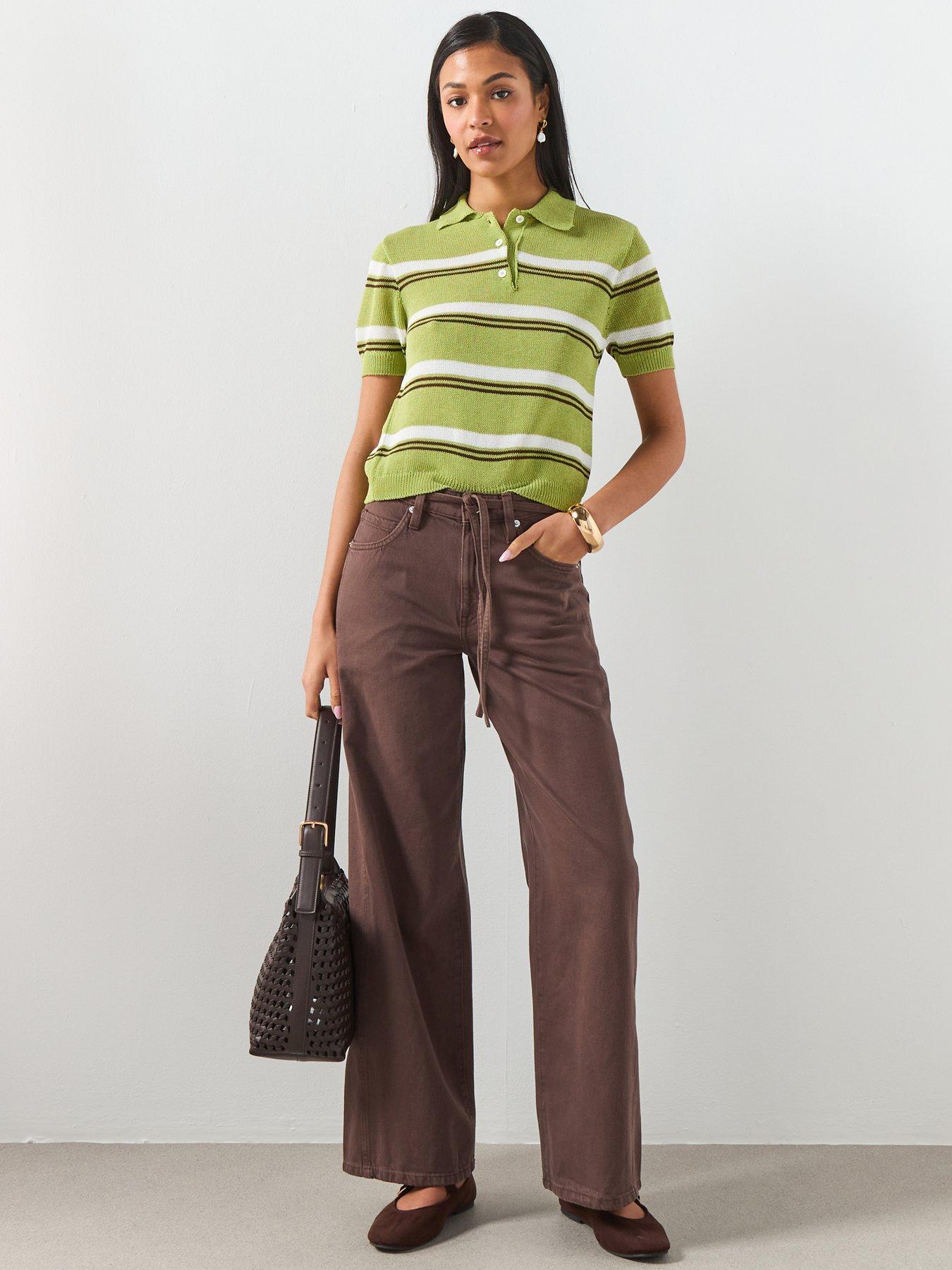 Image 3 of 6 of Mango Knitted Polo-neck Sweater - Green