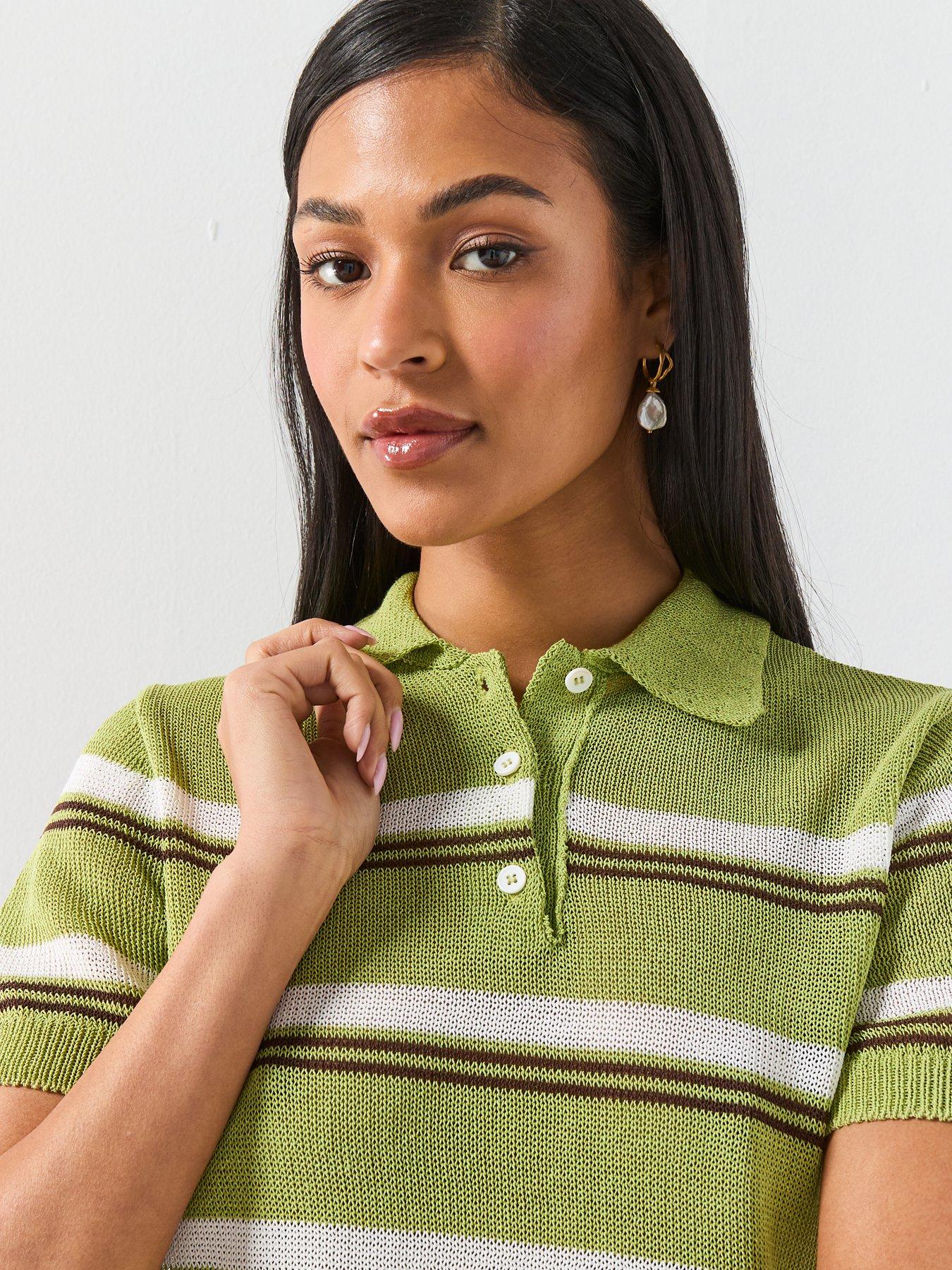 Image 4 of 6 of Mango Knitted Polo-neck Sweater - Green