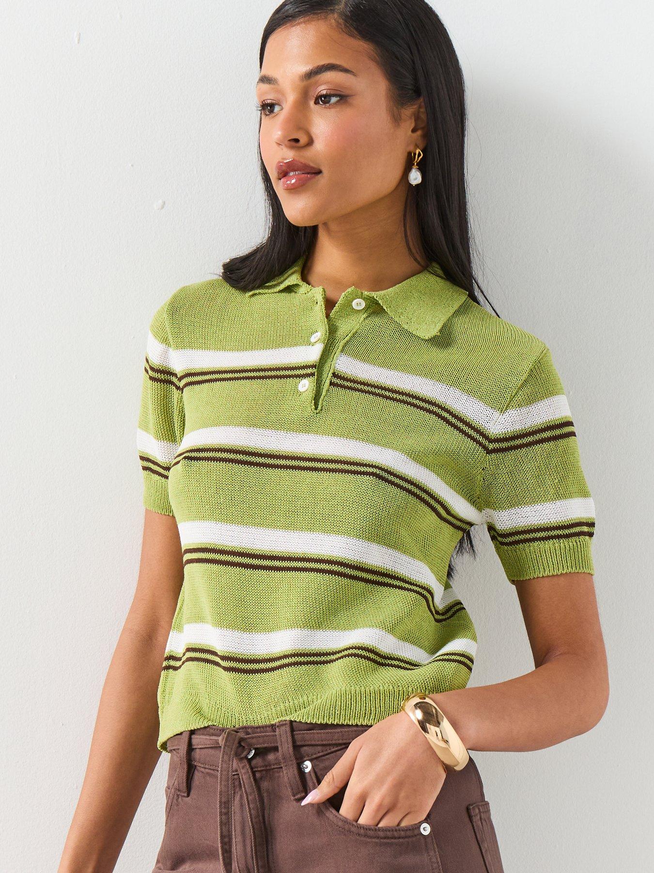 Image 5 of 6 of Mango Knitted Polo-neck Sweater - Green
