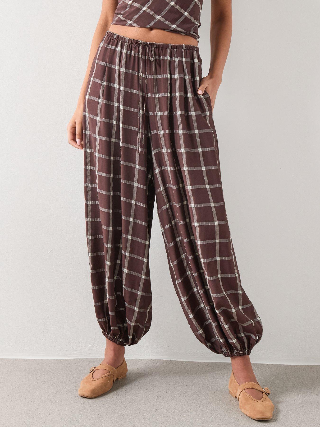 Image 1 of 5 of Mango Mid-rise Bloomer Pants - Red