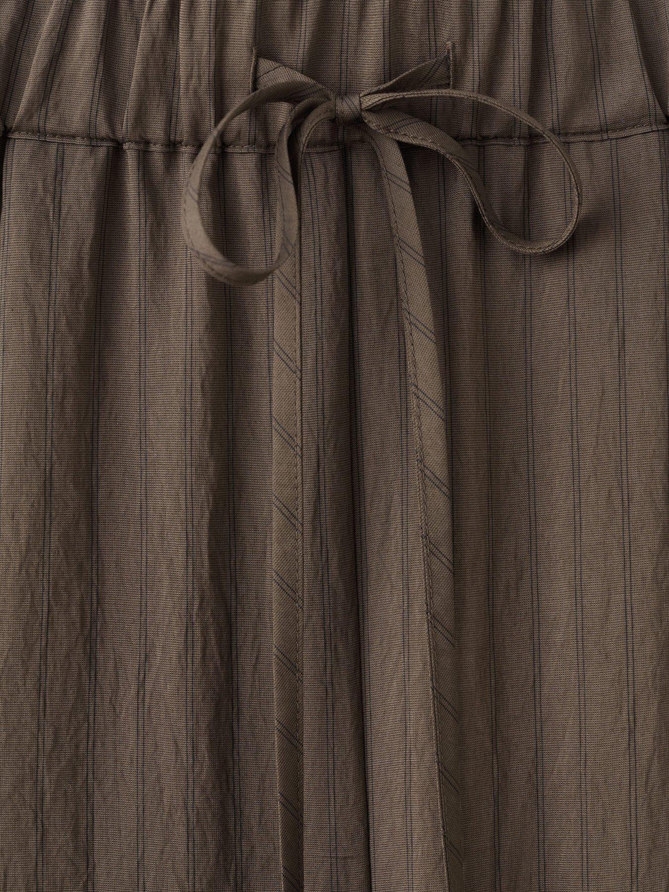 Image 6 of 7 of Mango Straight Striped Trousers - Brown