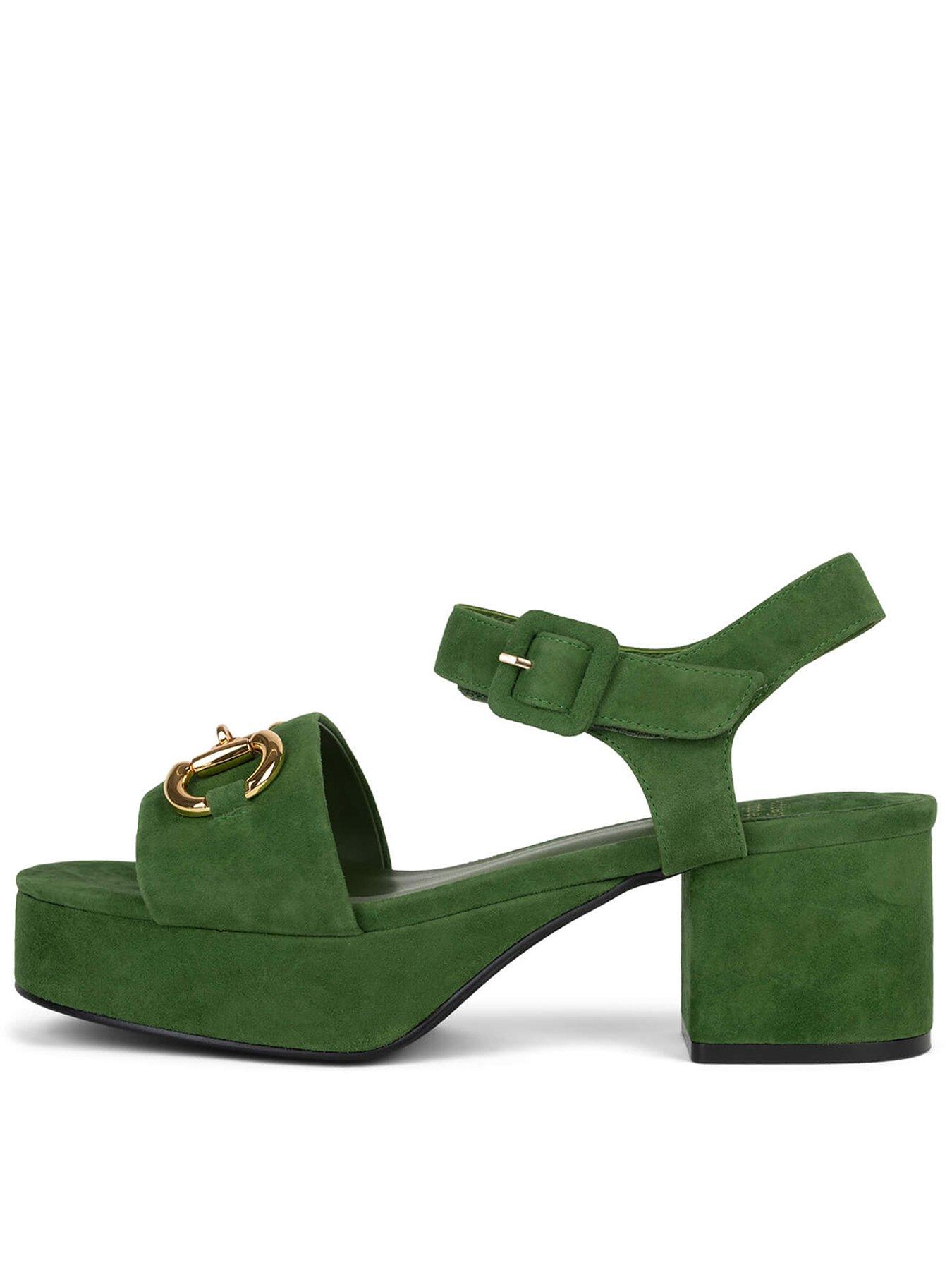 Jeffrey Campbell Timeless Suede Platform Sandals - Green