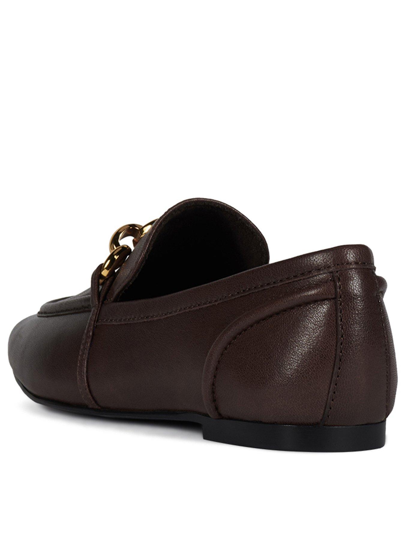 Image 3 of 6 of Jeffrey Campbell Women's Square Toe Leather Loafer Flats with Hardware Detail - Brown