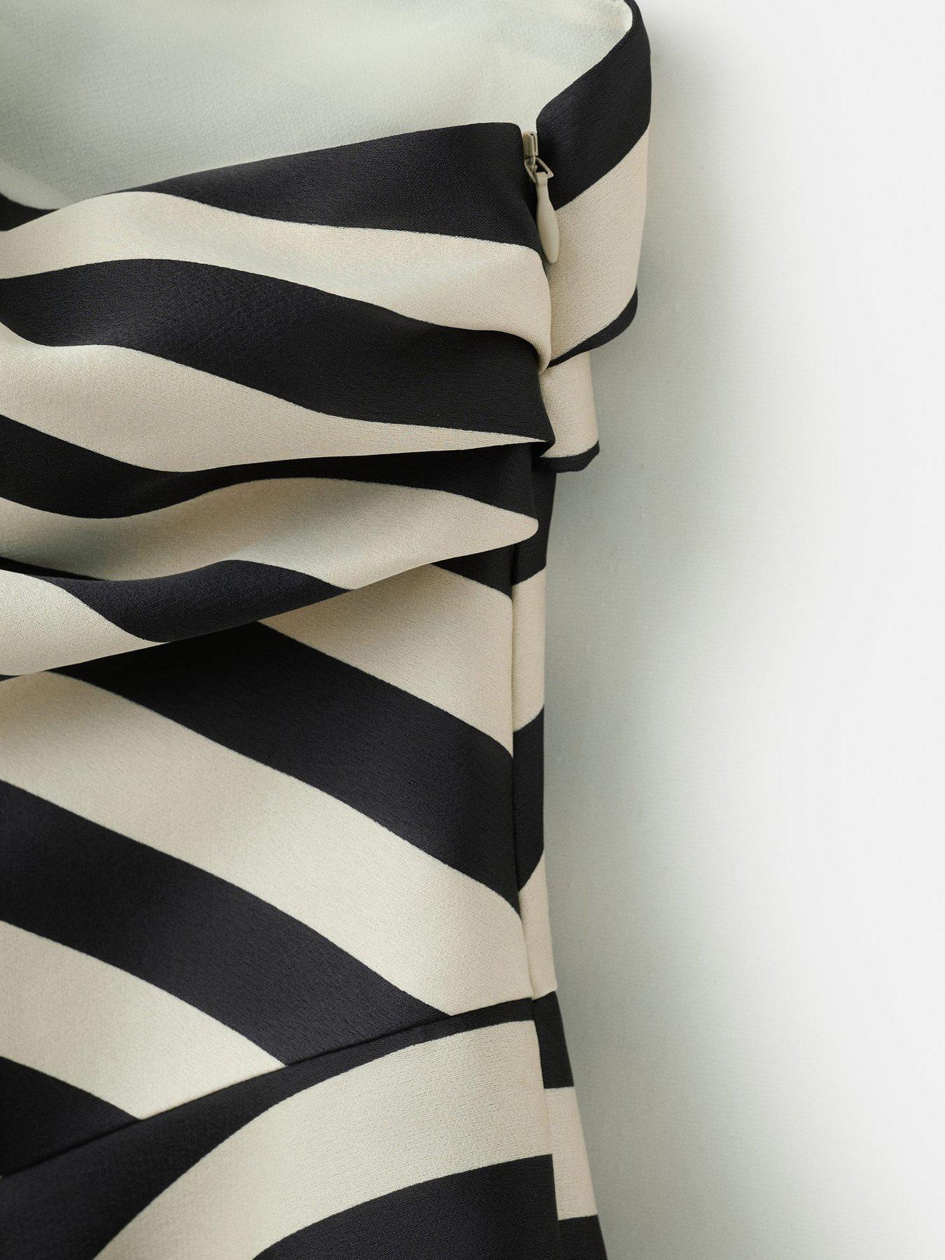 Image 4 of 6 of Mango Striped Asymmetrical Top - Cream