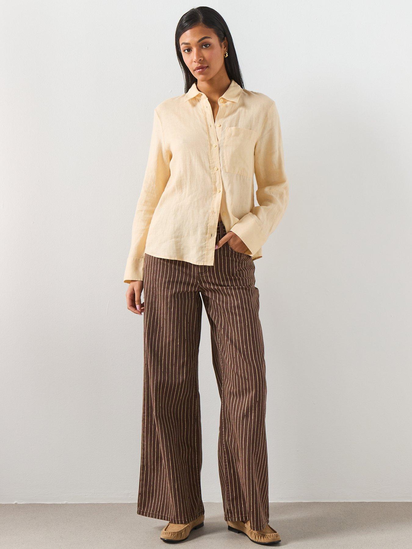Image 3 of 6 of Mango Pocket Linen Shirt - Yellow