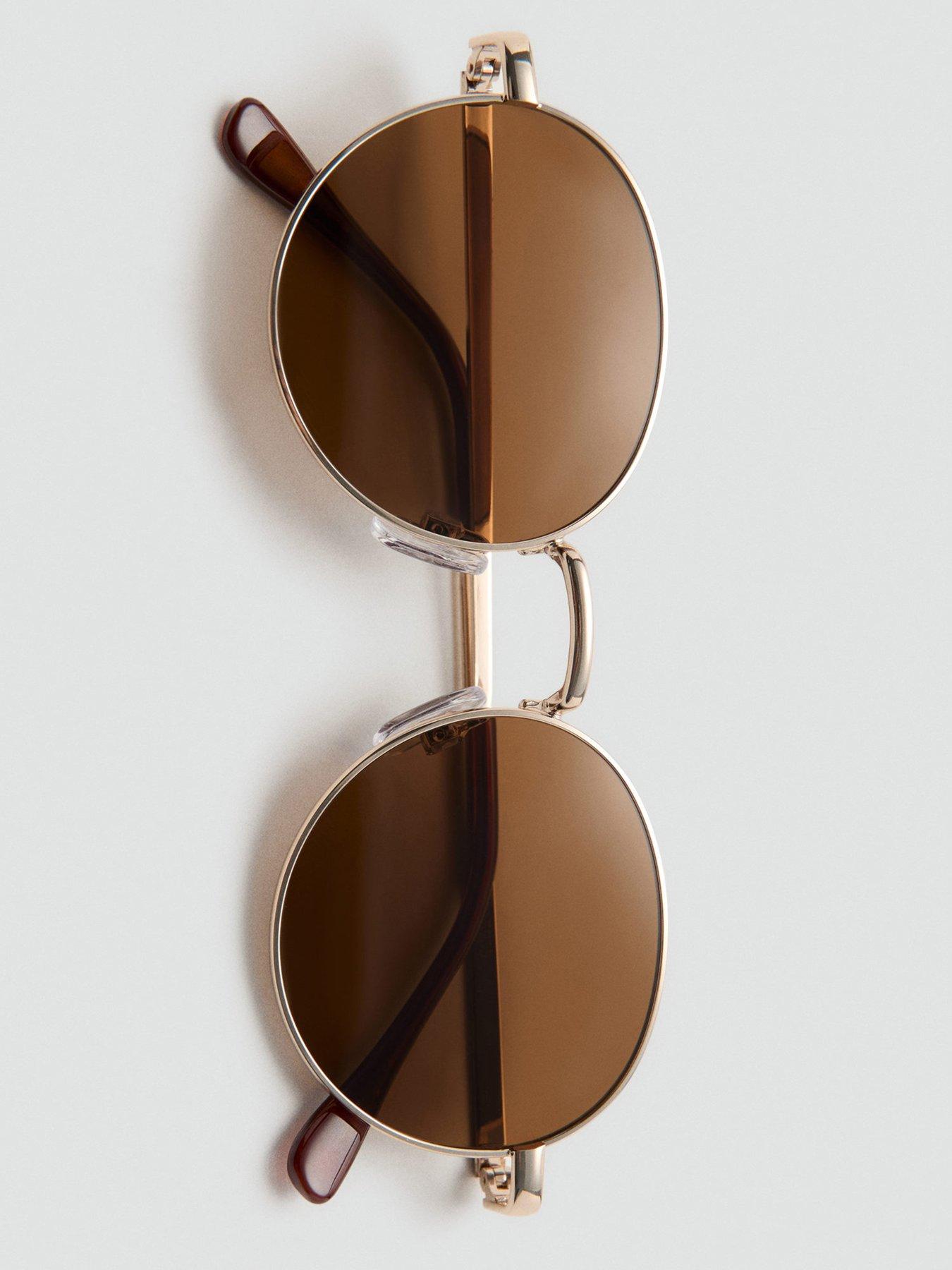 Image 3 of 4 of Mango Round Metal-frame Sunglasses - Gold
