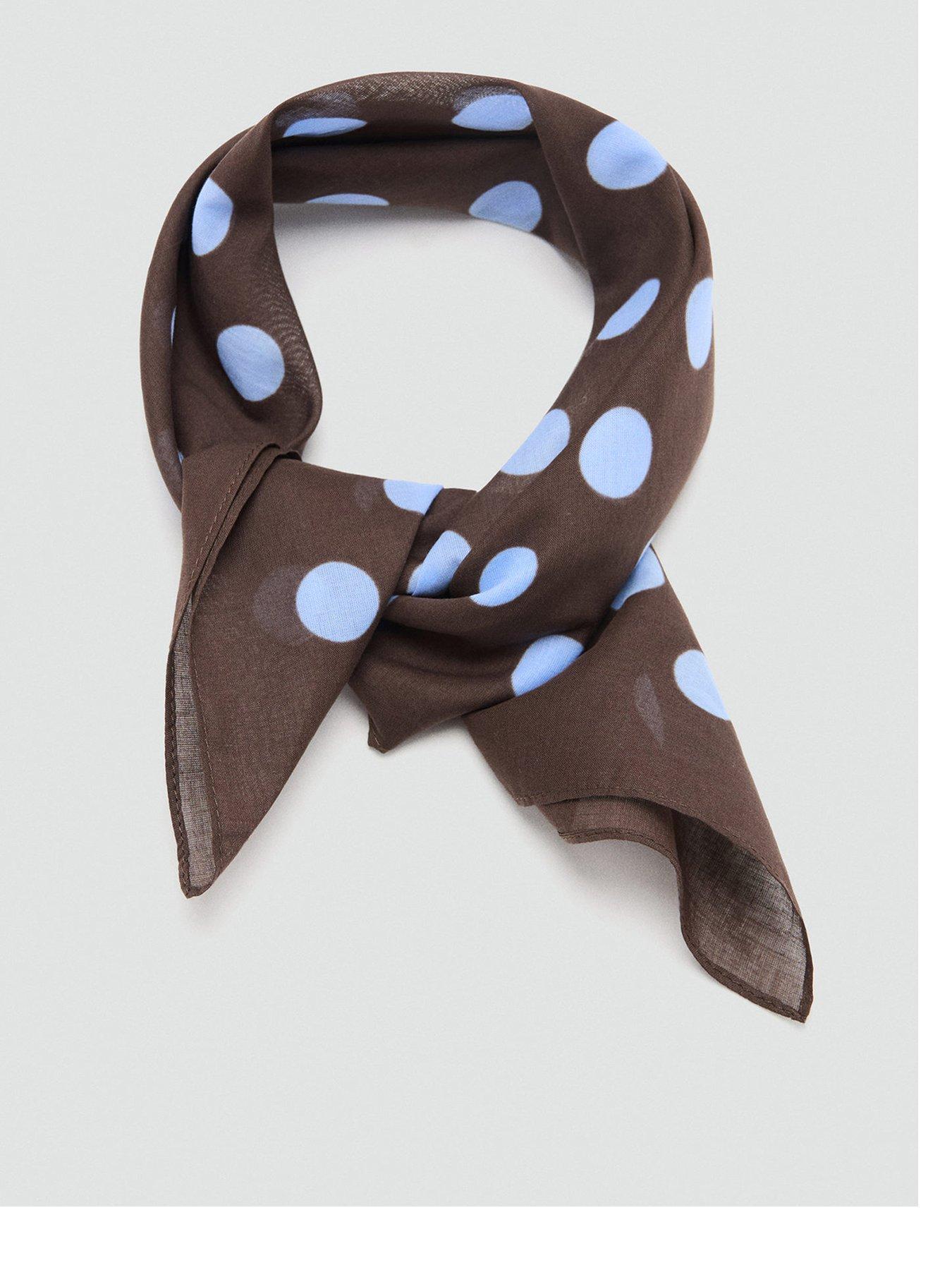 Mango Polka Dot Print Scarf - Brown