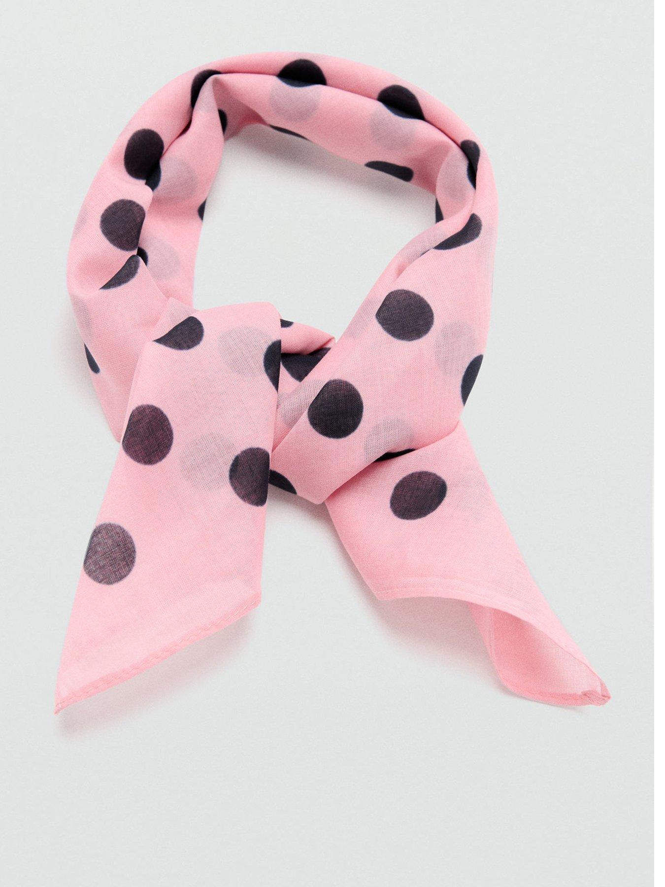 mango-polka-dot-print-scarf-pinkfront