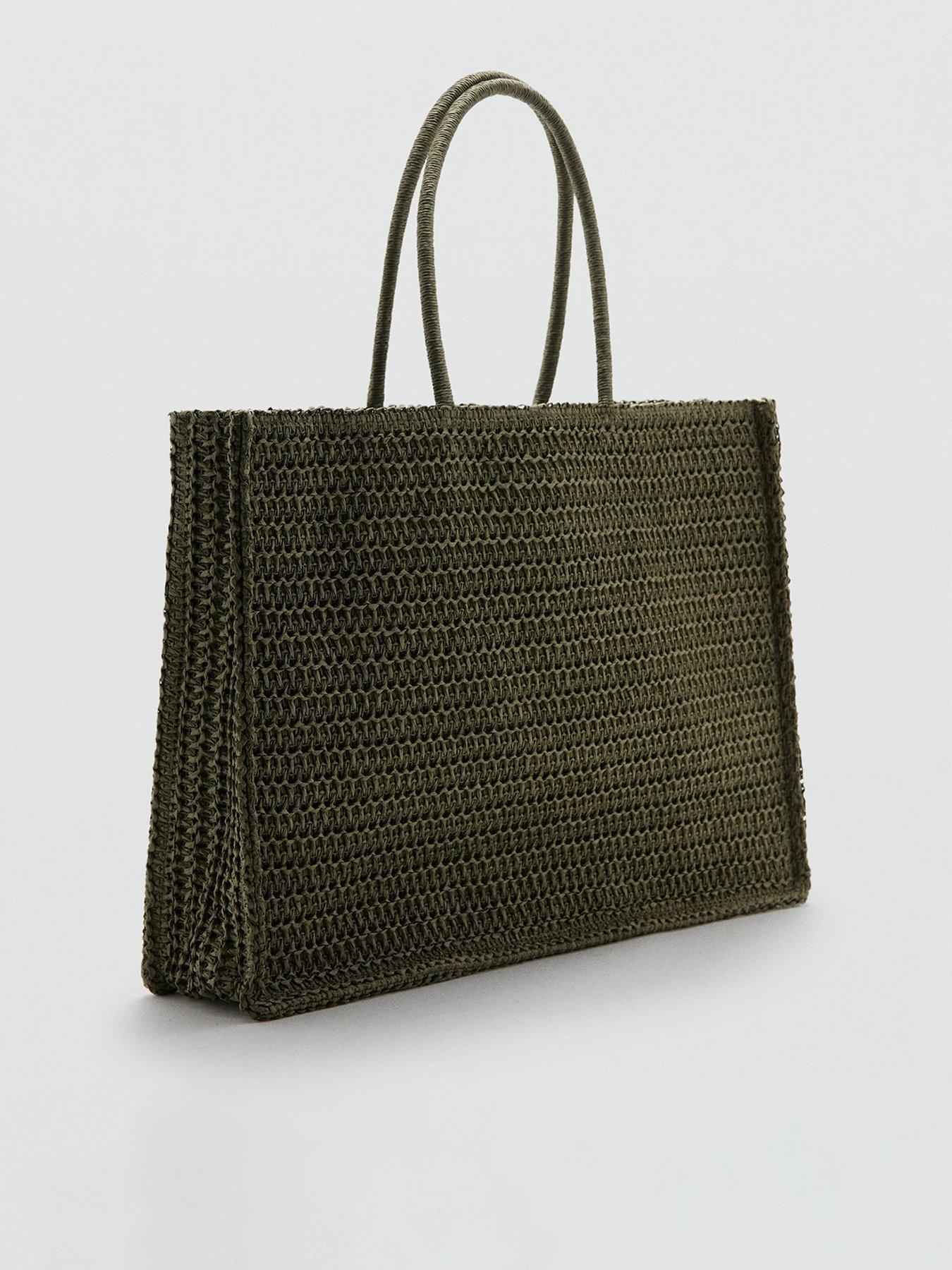 Mango Natural Fibre Tote Bag - Khaki