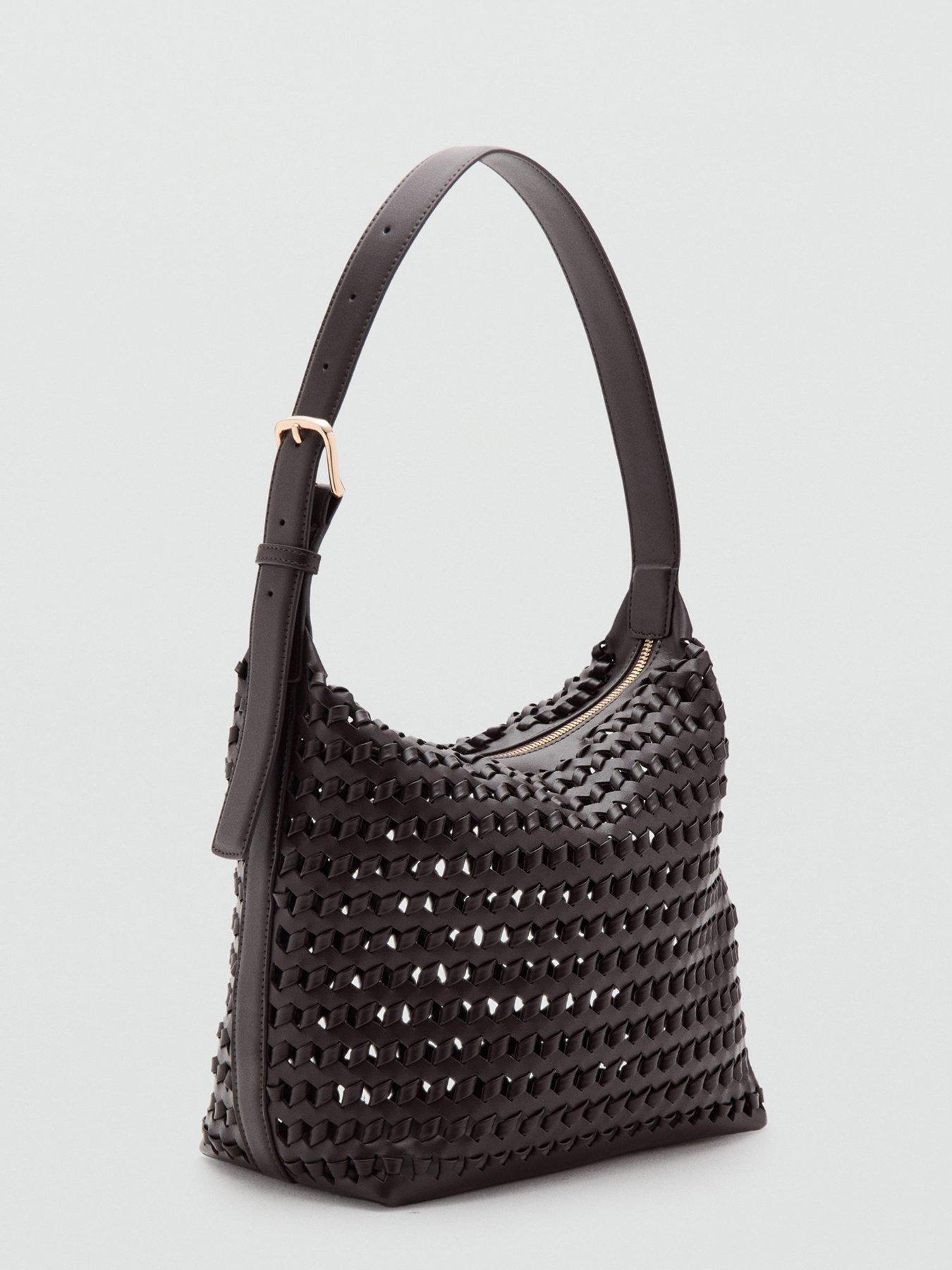 Image 3 of 6 of Mango Braided Shoulder Bag - Brown