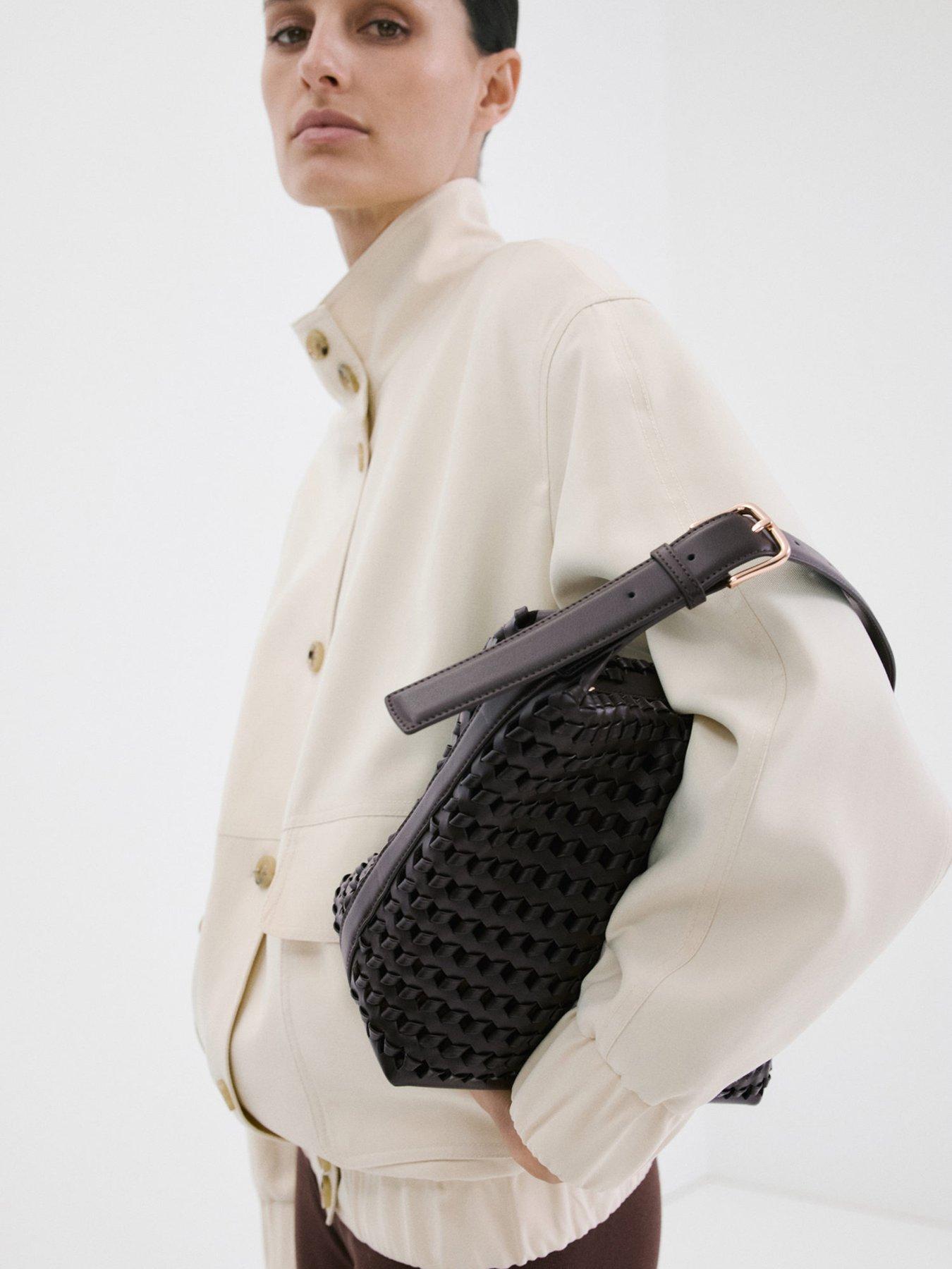 Image 4 of 6 of Mango Braided Shoulder Bag - Brown