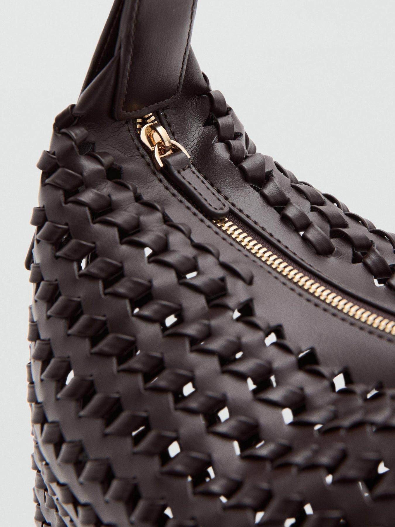 Image 5 of 6 of Mango Braided Shoulder Bag - Brown