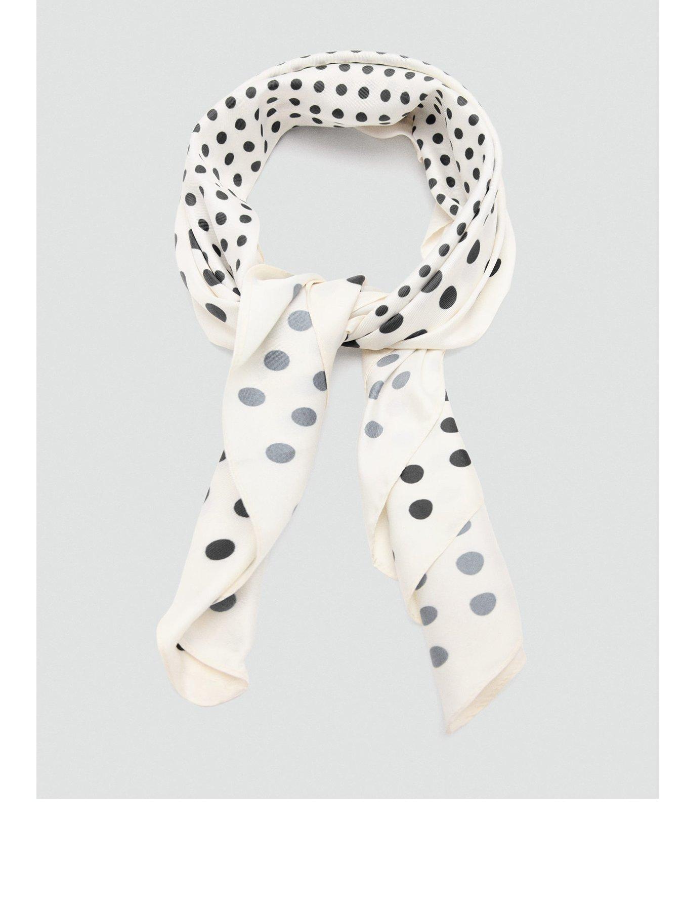 Mango Satin Check-Print Scarf - Beige