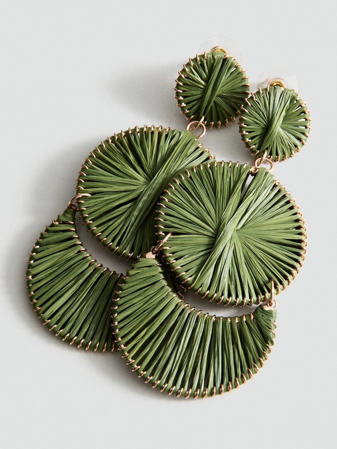mango-long-earrings-with-circular-design-greenstillFront