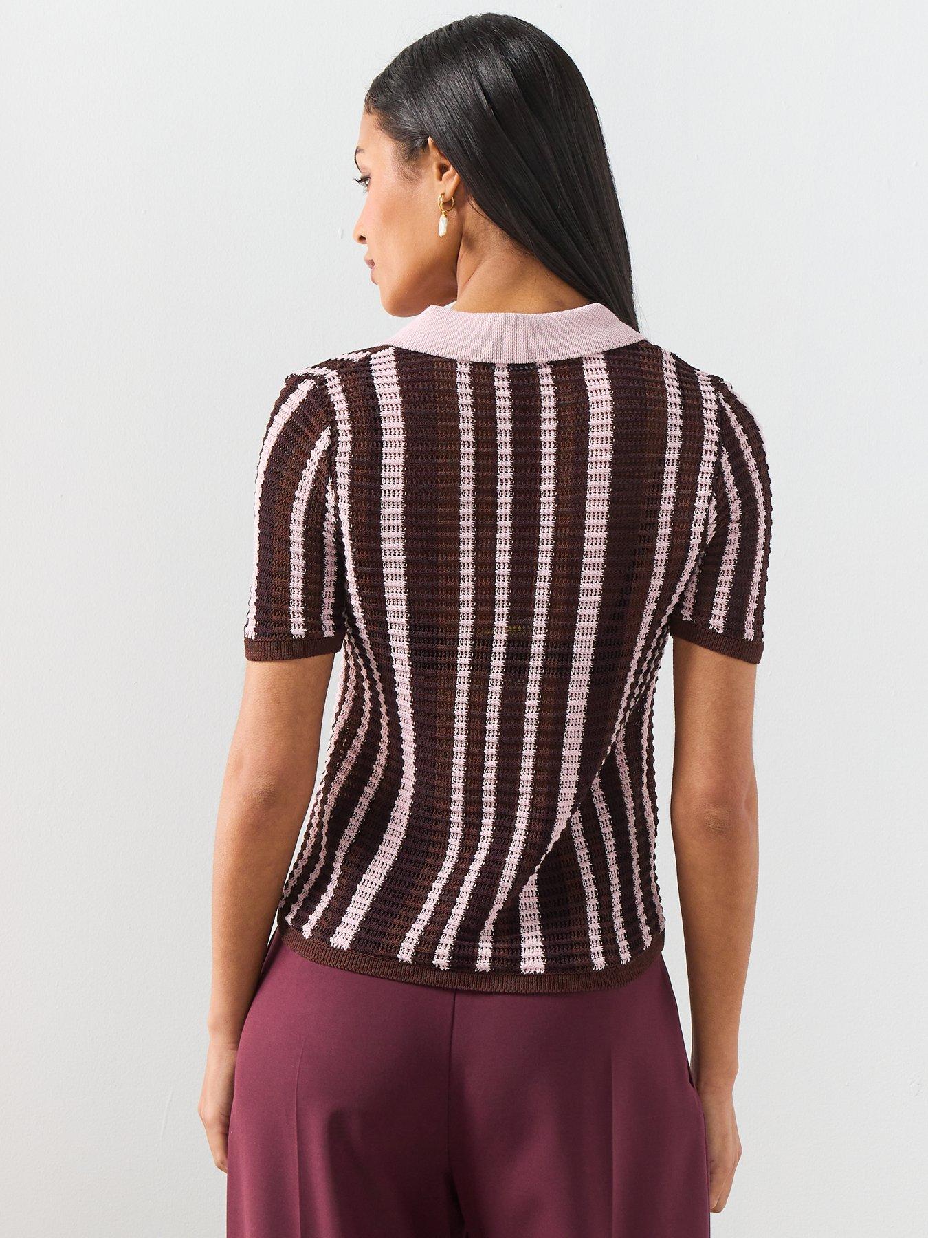 Image 2 of 6 of Mango Knitted Polo-neck Sweater - Brown
