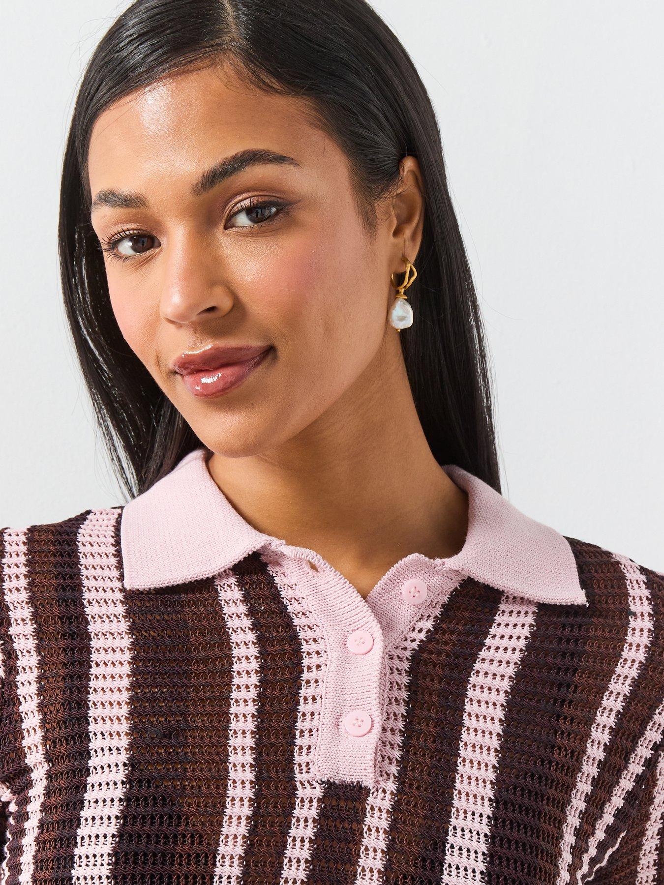 Image 4 of 6 of Mango Knitted Polo-neck Sweater - Brown