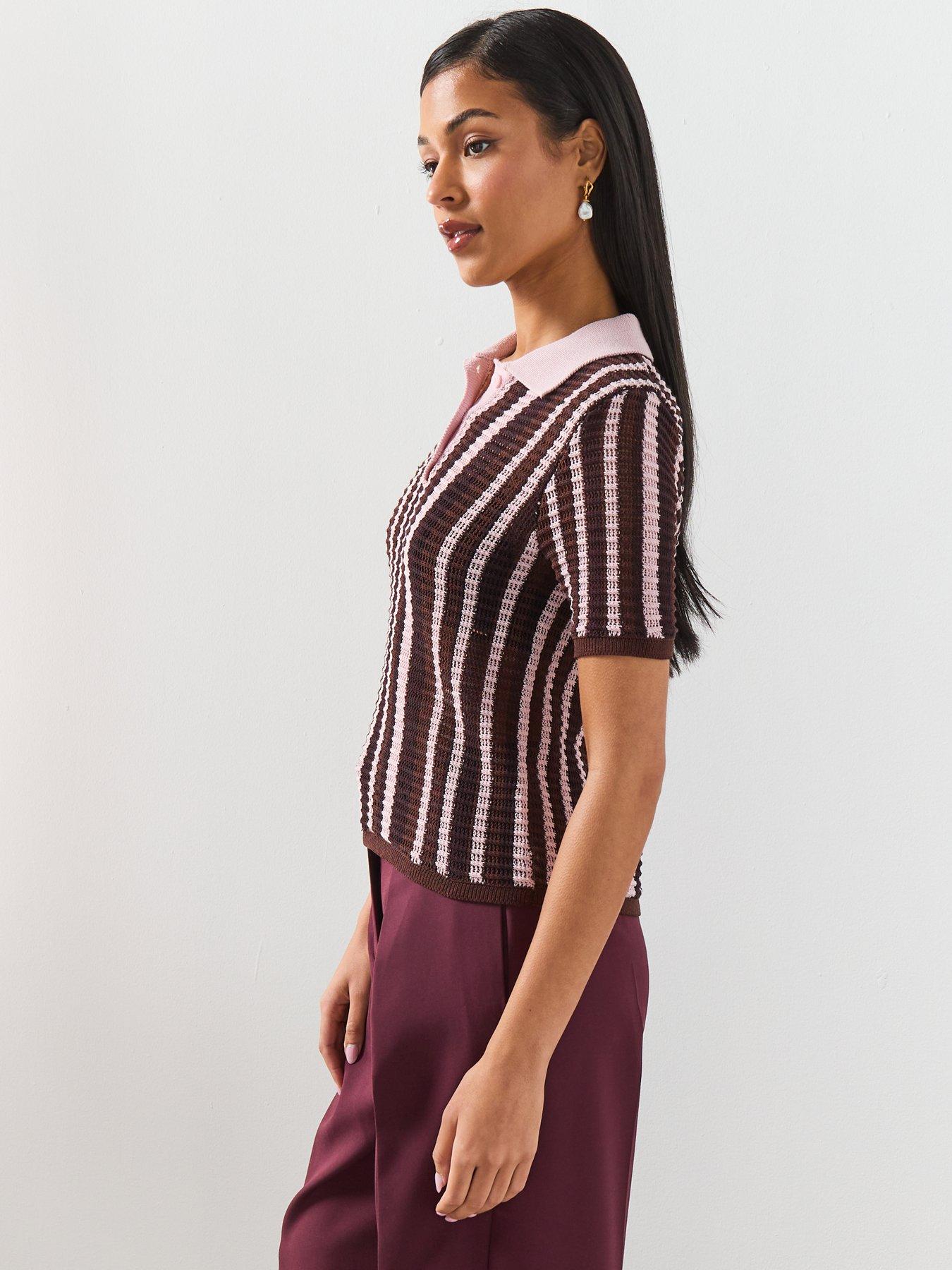 Image 6 of 6 of Mango Knitted Polo-neck Sweater - Brown