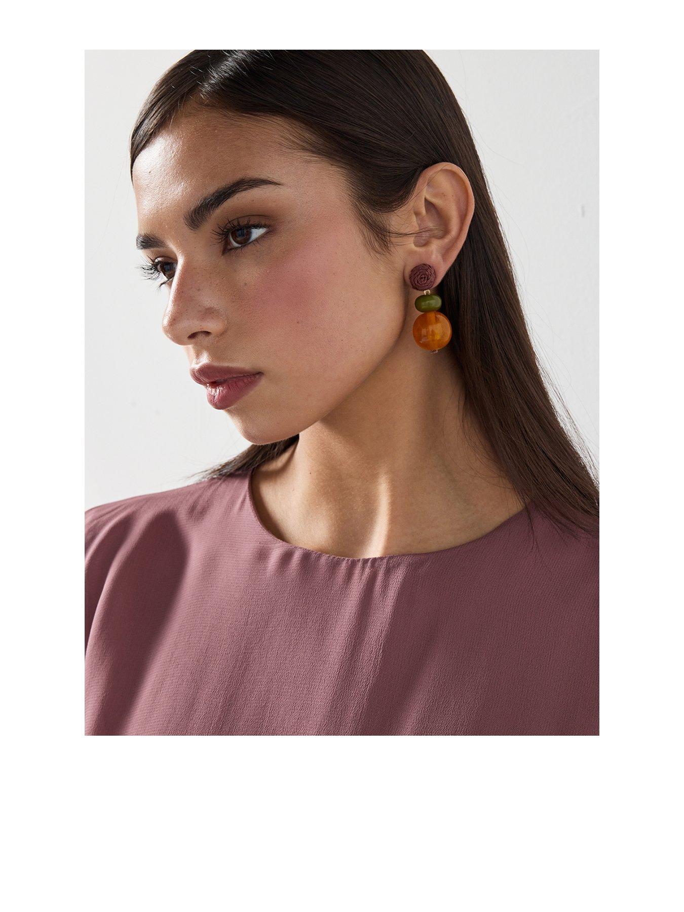 mango-combined-resin-hanging-earrings-orangefront