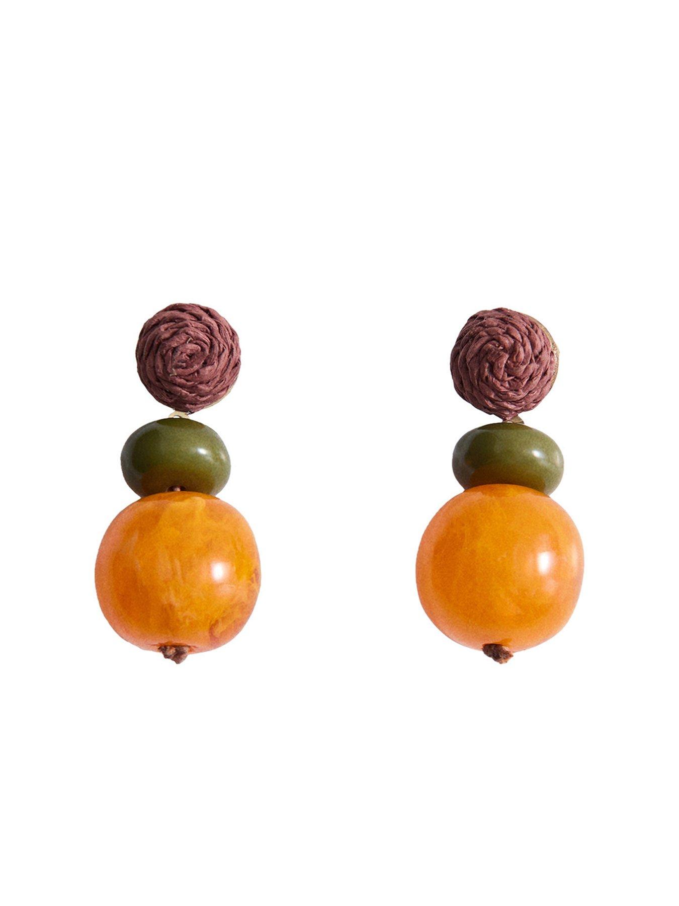 mango-combined-resin-hanging-earrings-orangestillFront