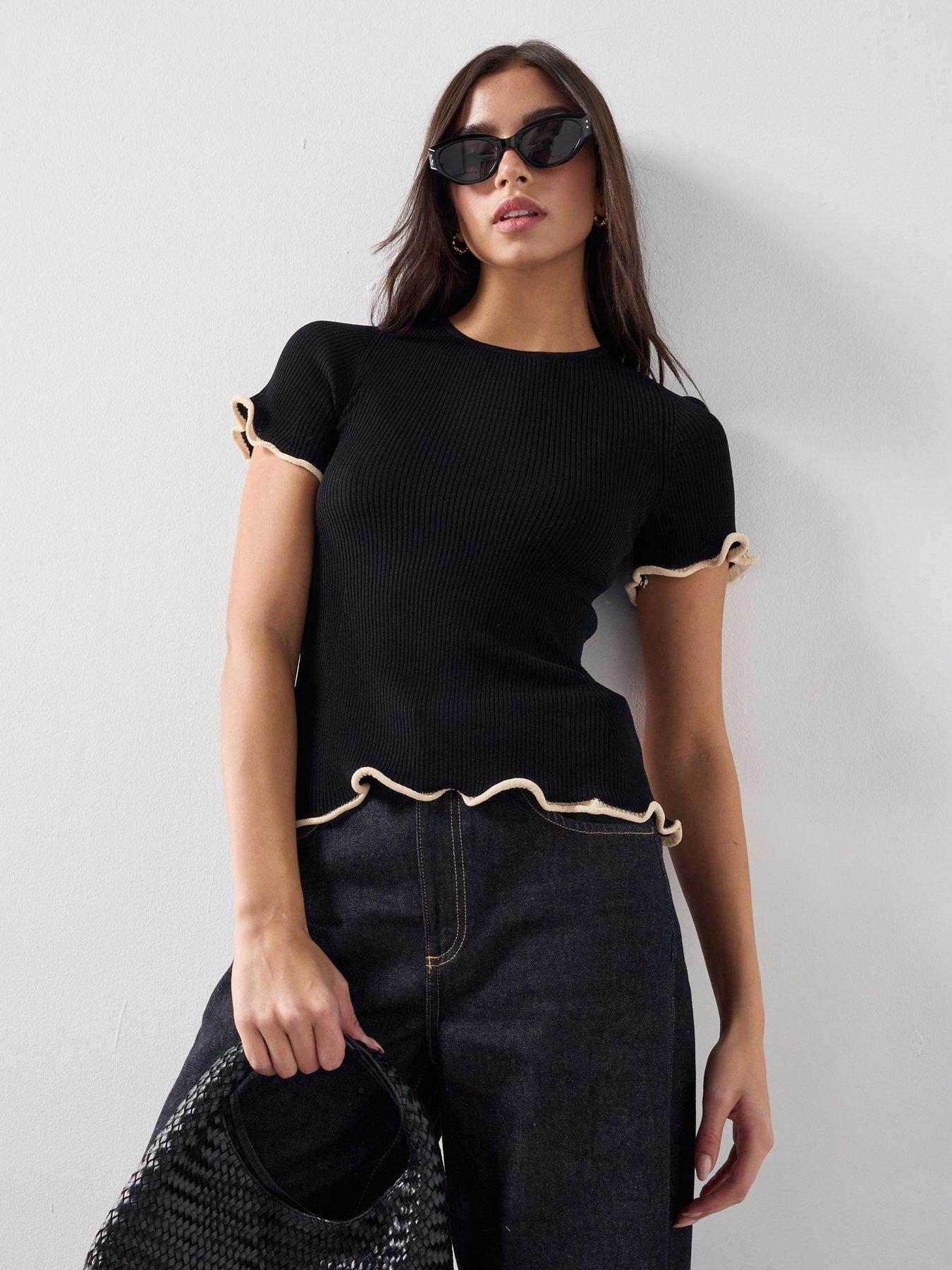 mango-peplum-sweater-contrasting-trim-blackfront