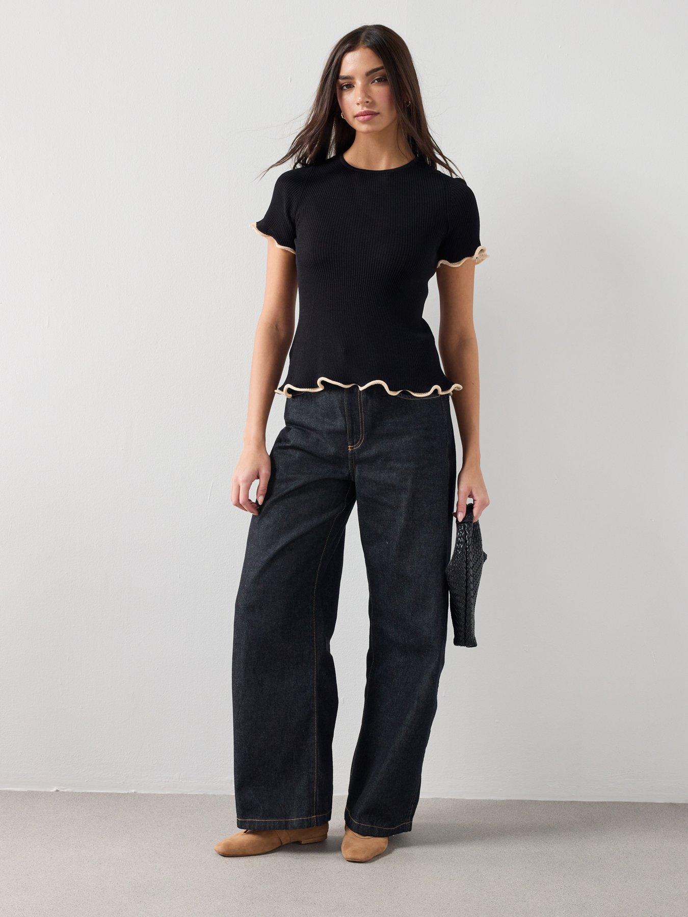 mango-peplum-sweater-contrasting-trim-blackback