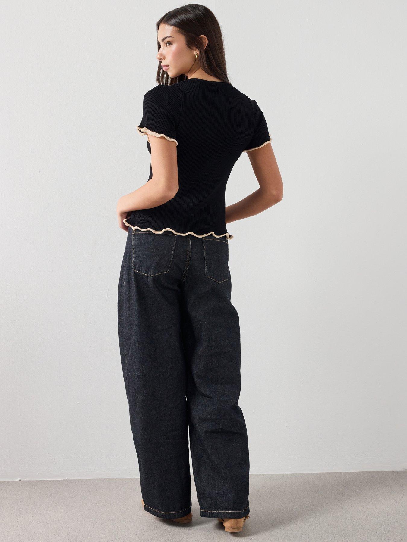 mango-peplum-sweater-contrasting-trim-blackdetail
