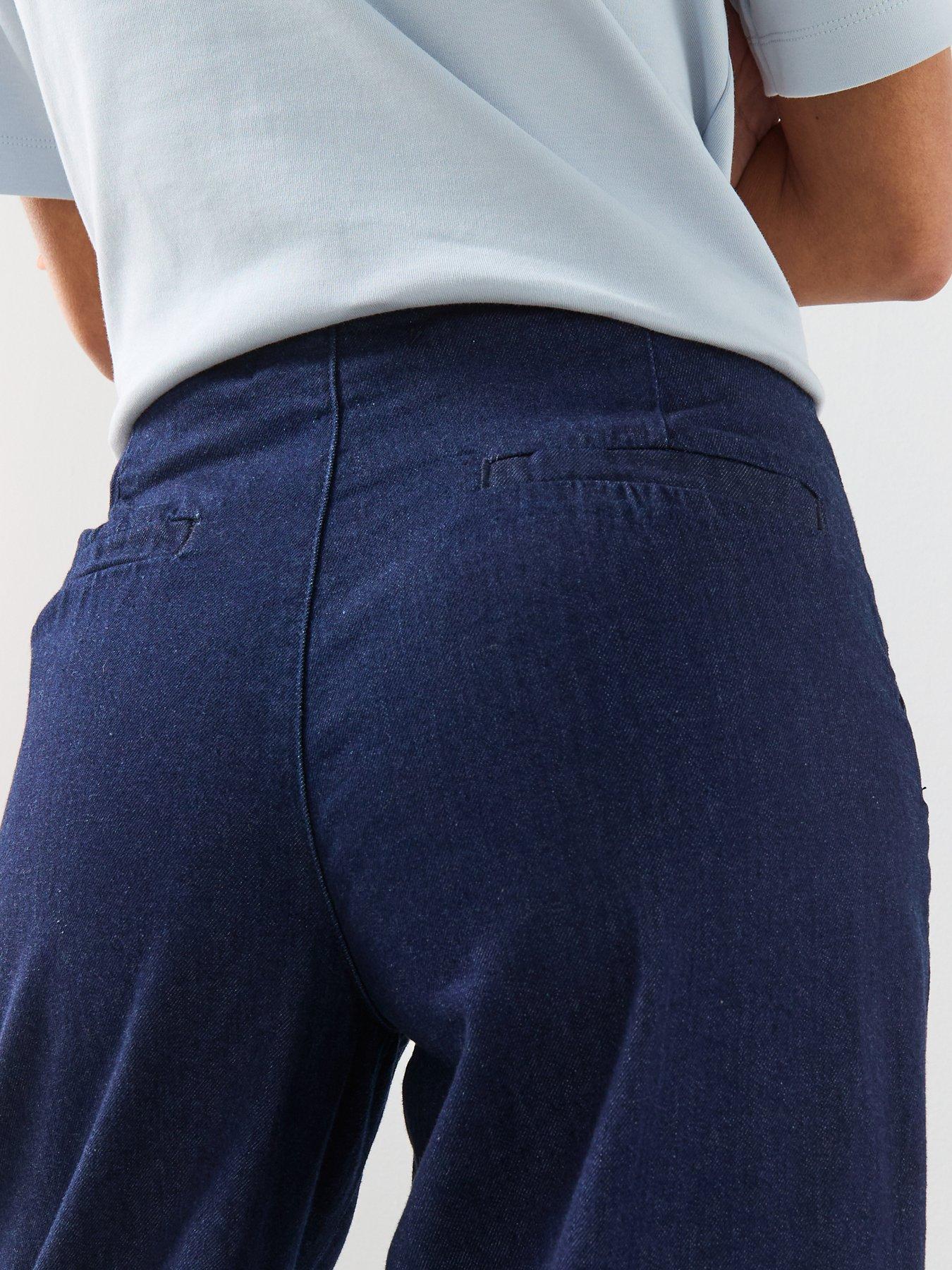 Image 4 of 6 of Mango Wide Leg Mid-rise Jeans - Blue