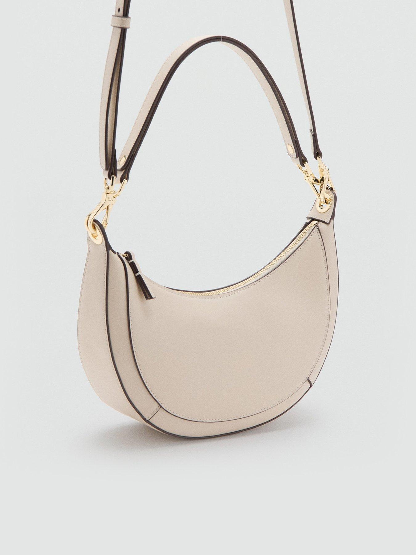 Image 1 of 6 of Mango Oval Shoulder Bag - Cream