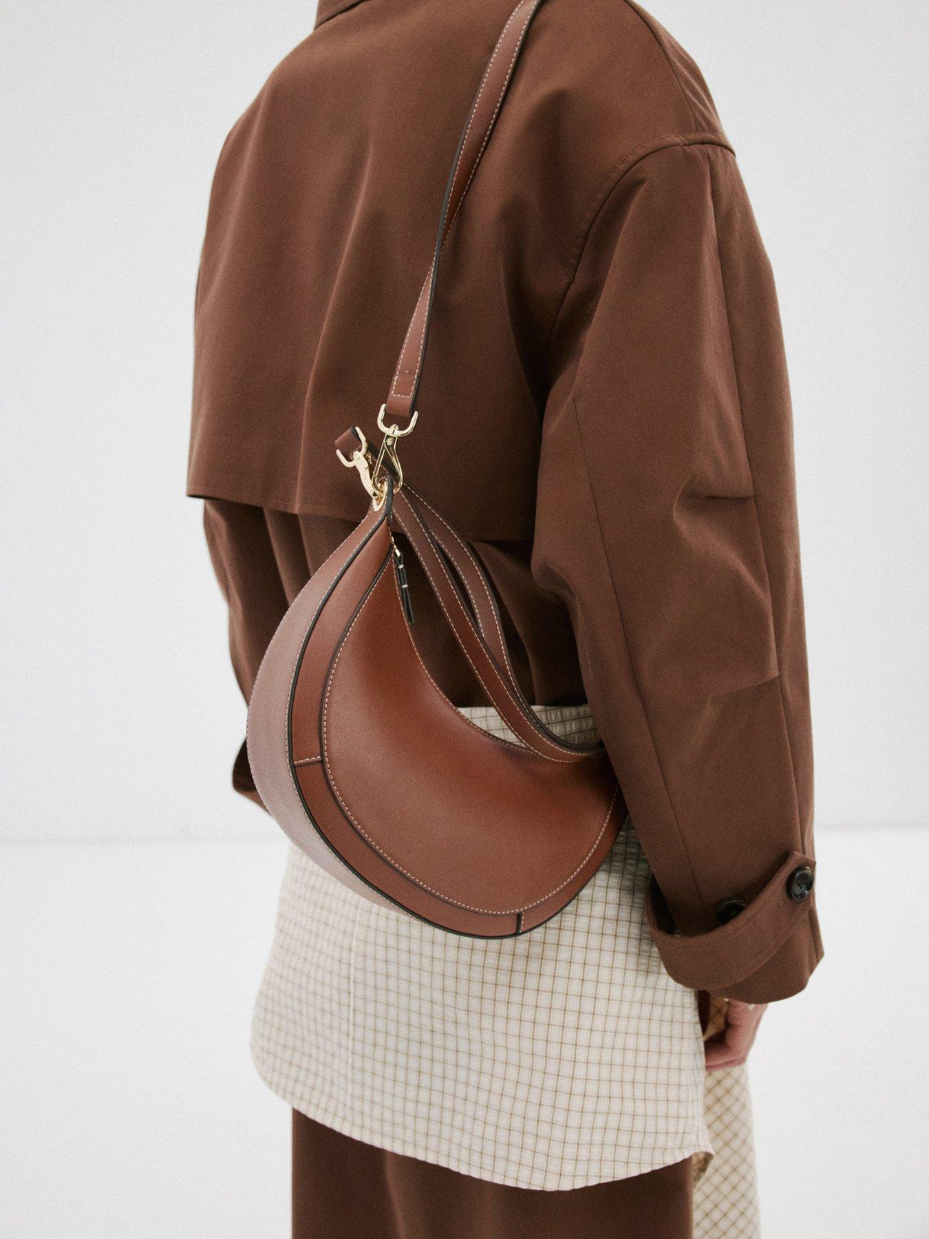 Image 2 of 7 of Mango Oval Shoulder Bag - Brown