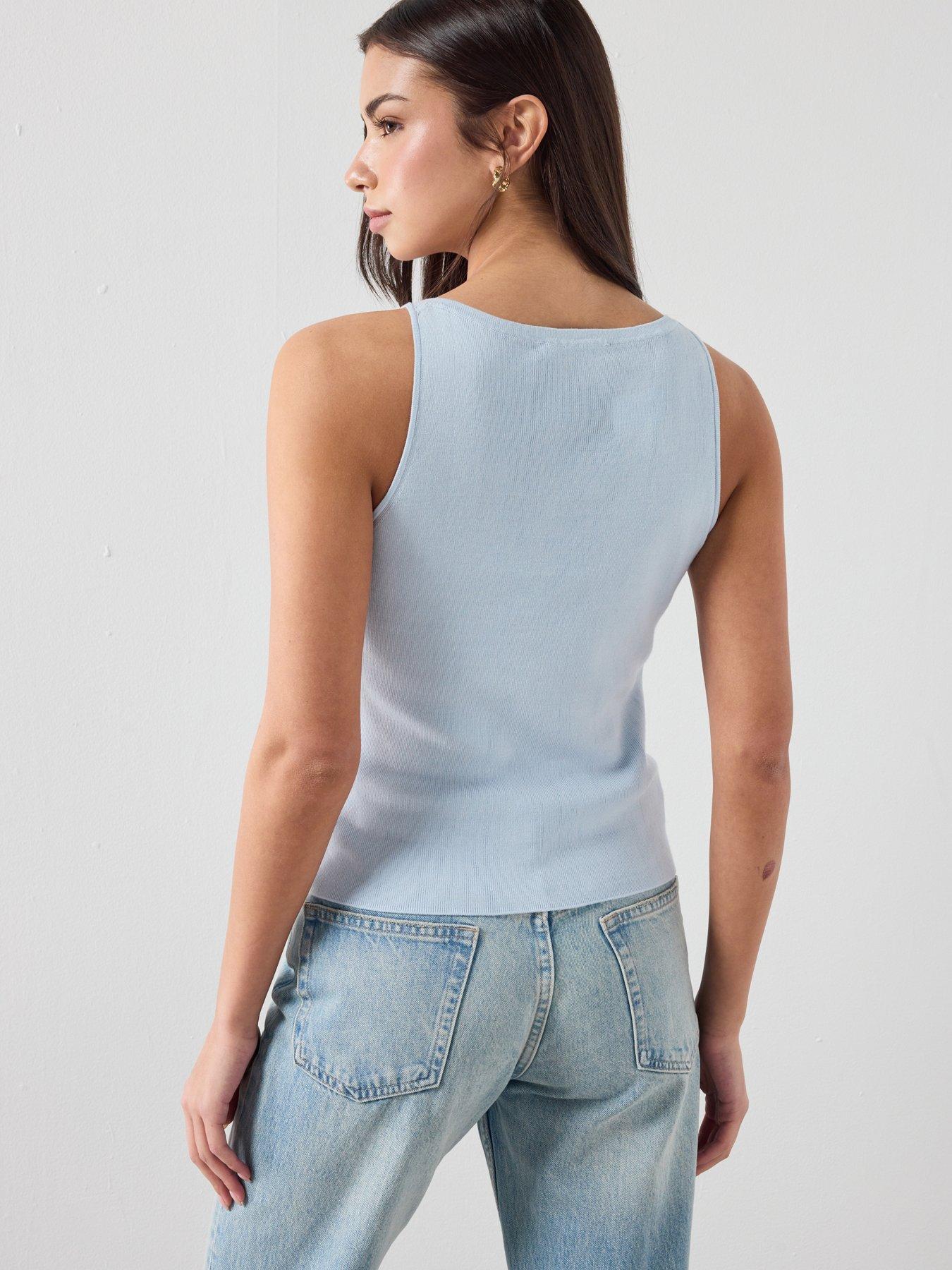 mango-fine-knit-sleeveless-top-bluestillFront