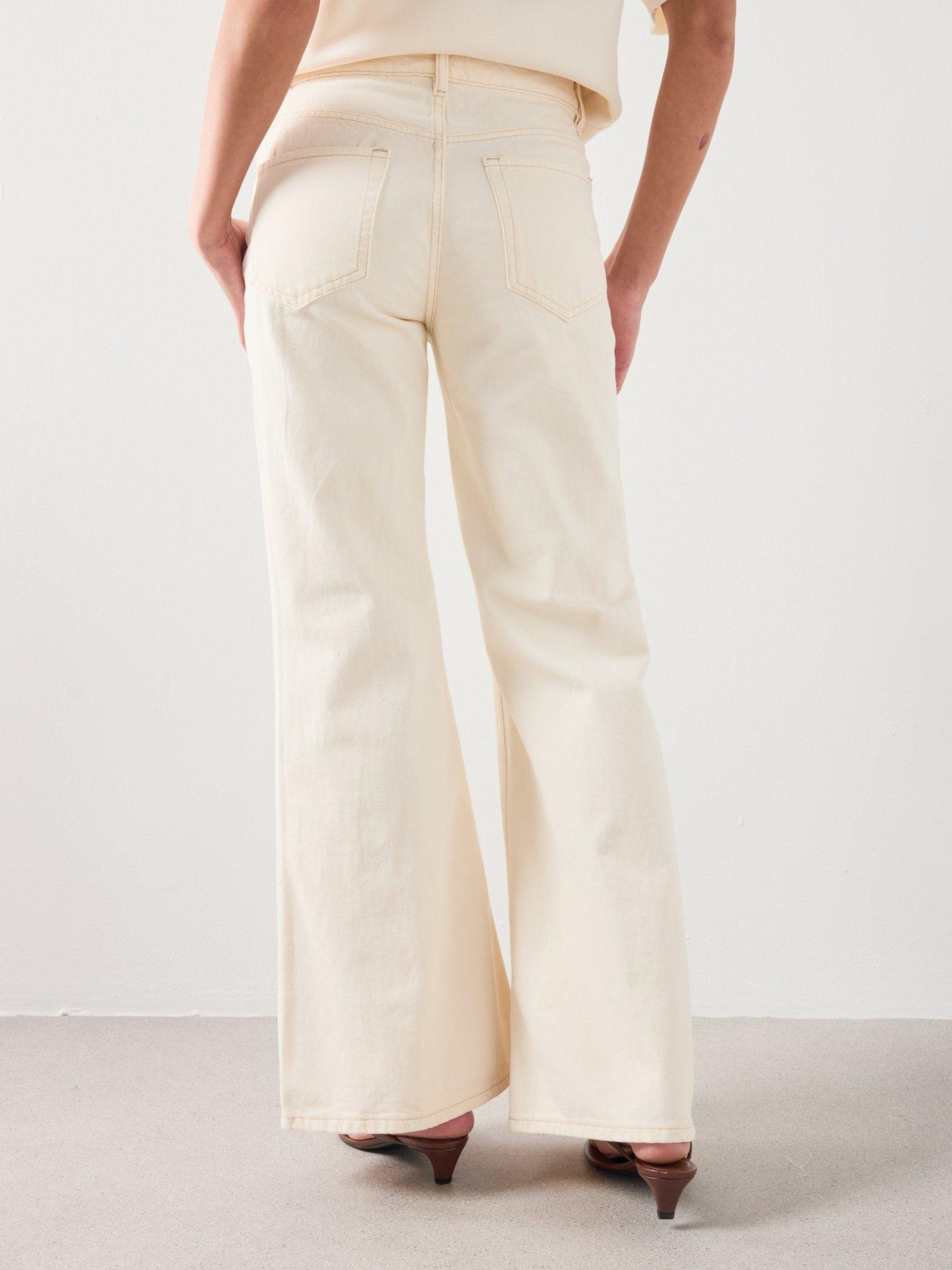 Image 2 of 6 of Mango Mid-rise Flared Jeans - Cream