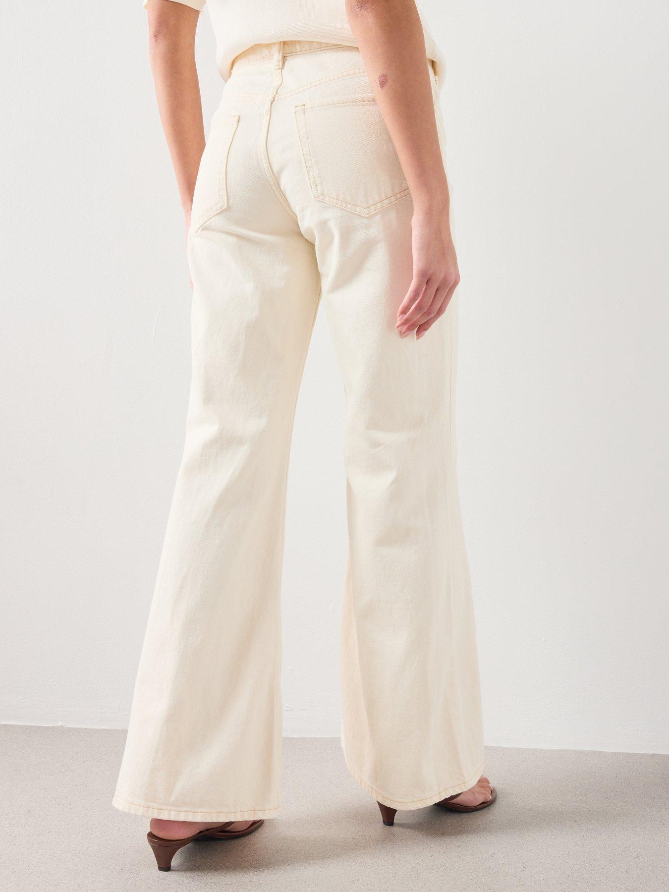 Image 4 of 6 of Mango Mid-rise Flared Jeans - Cream
